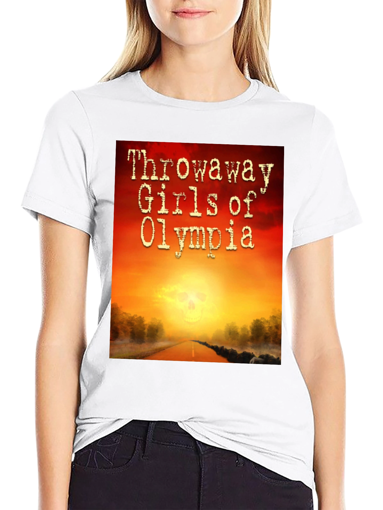 Black Throwaway Girls of Olympia T-Shirt view 9