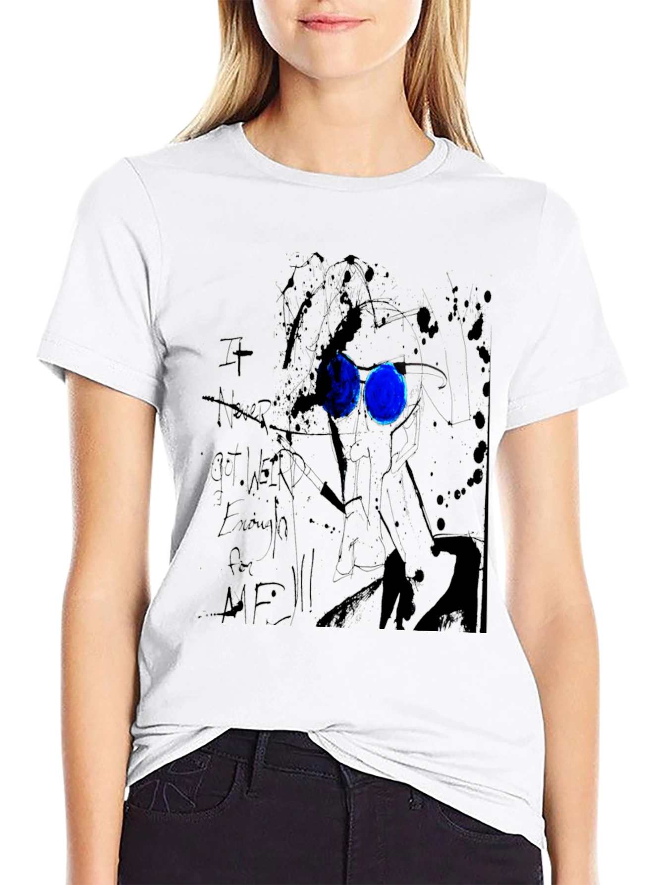 Black Abstract Art Black Graphic Tee view 9