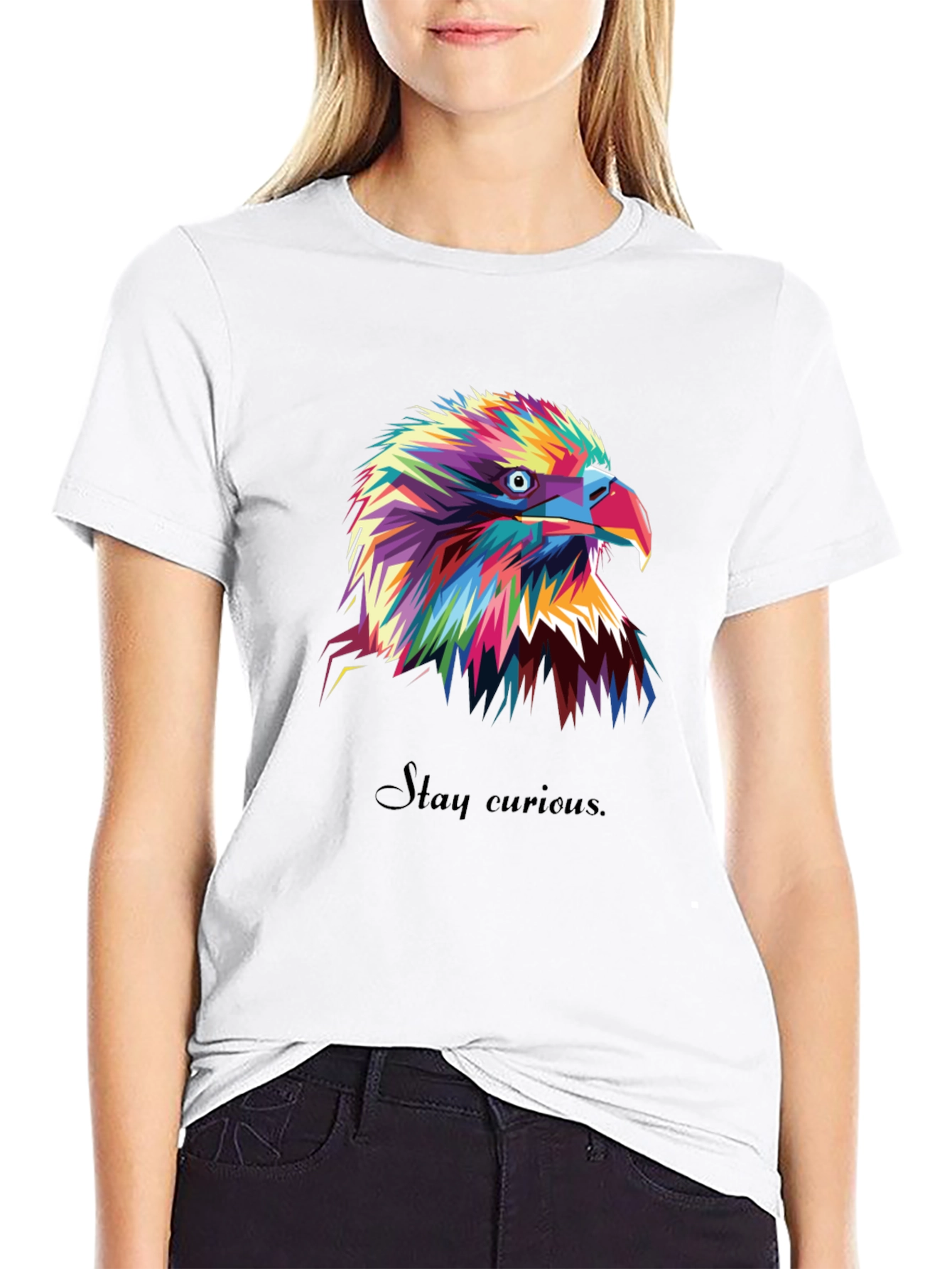 Black Bold Eagle Graphic Tee - Stay Curious view 9