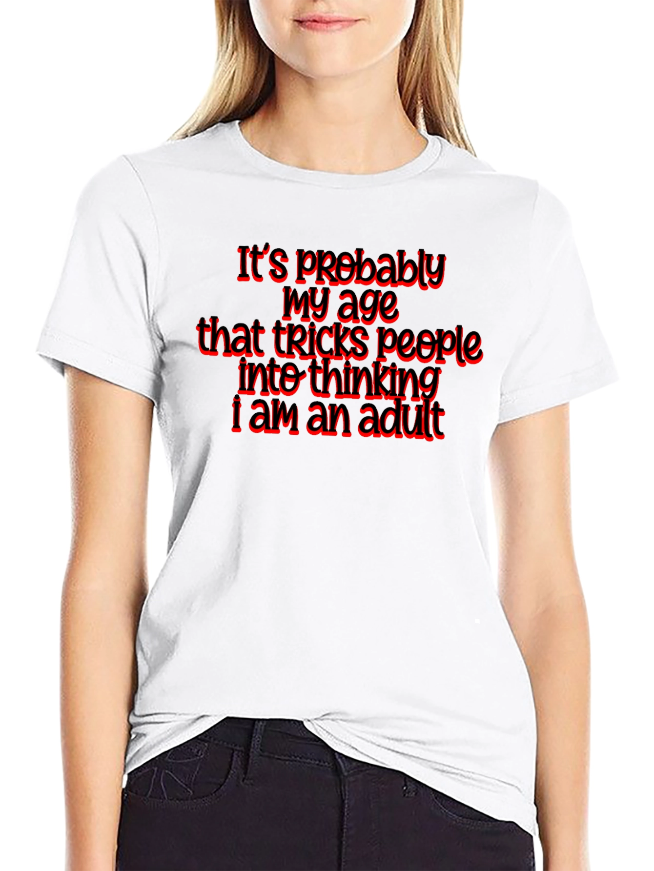 Black Funny Age Adulting T-Shirt, Black view 9