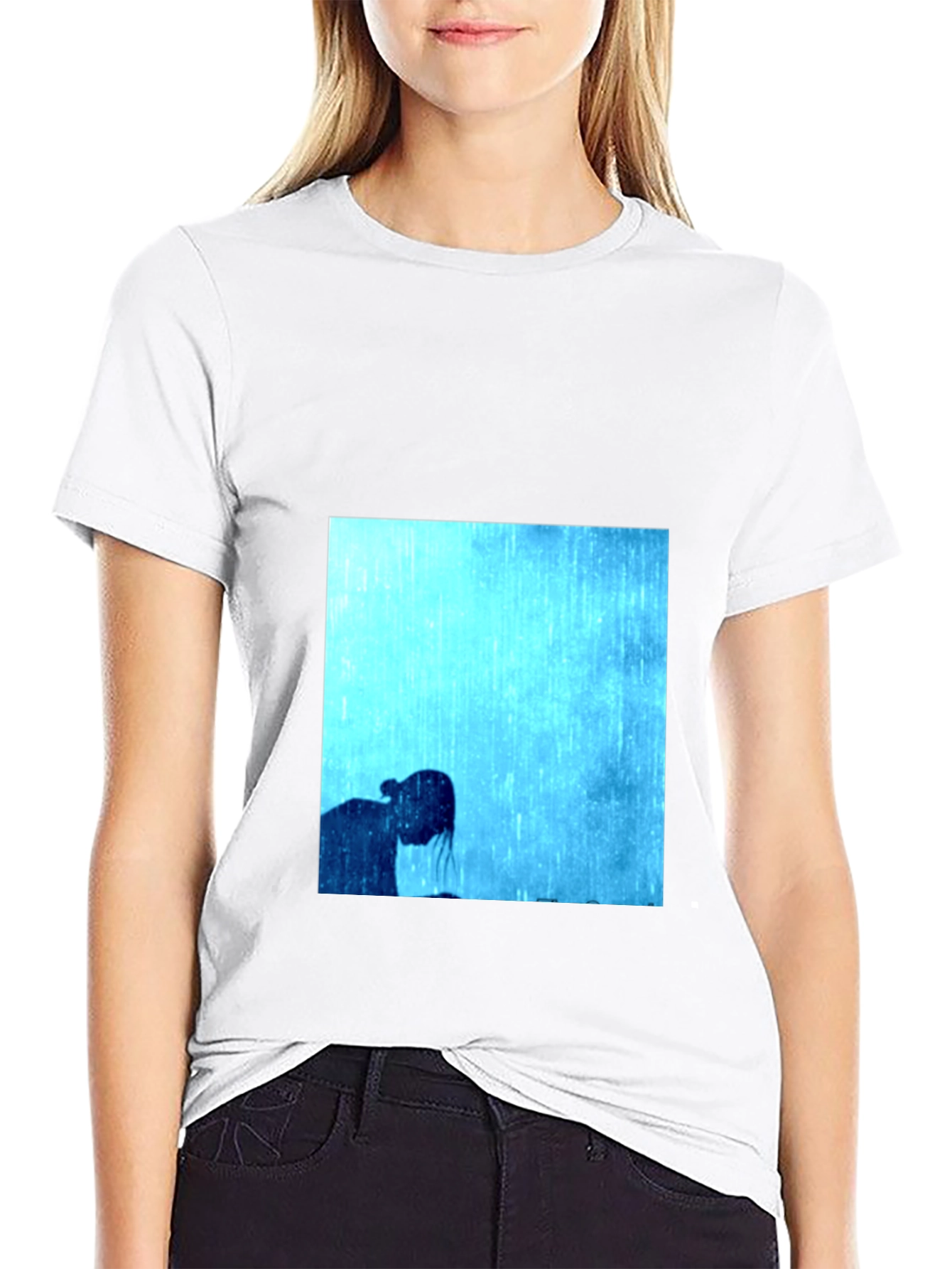 Black Rainy Day Silhouette Graphic Tee - Black view 9