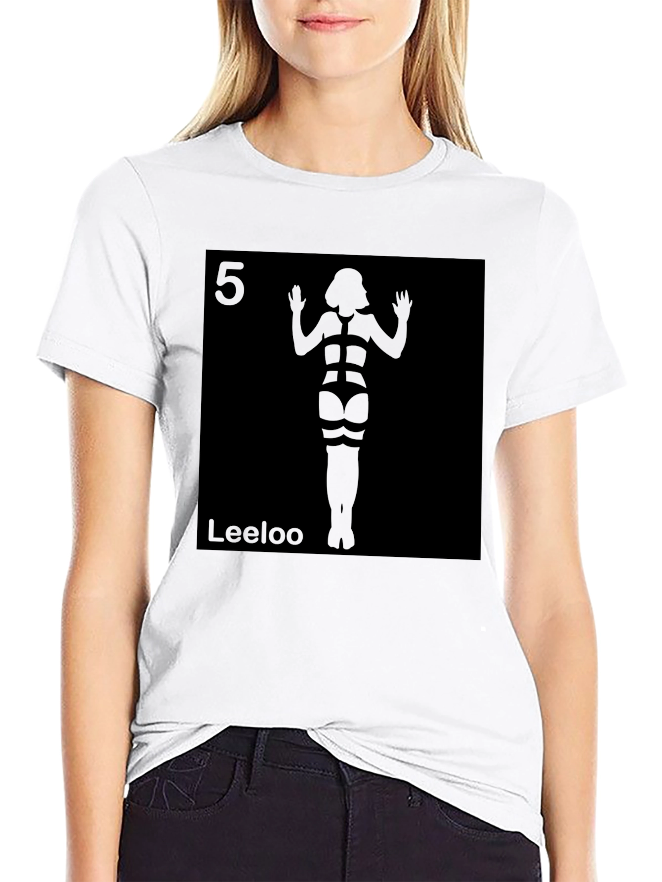 Black Leeloo Fifth Element Inspired Black T-Shirt view 9