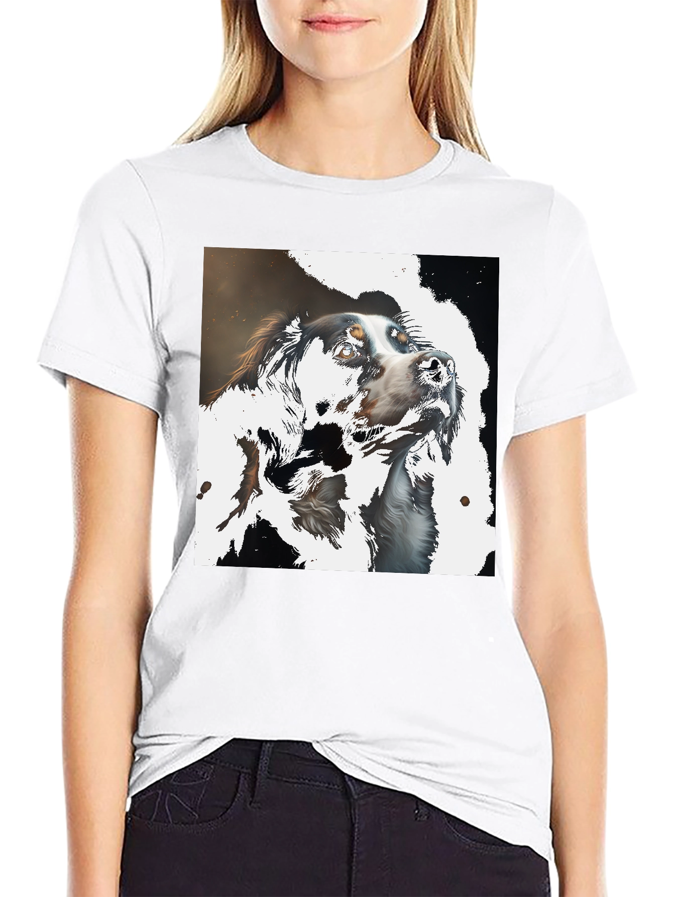 Black Dog Art T-Shirt - Stylish Canine Graphic Tee view 9