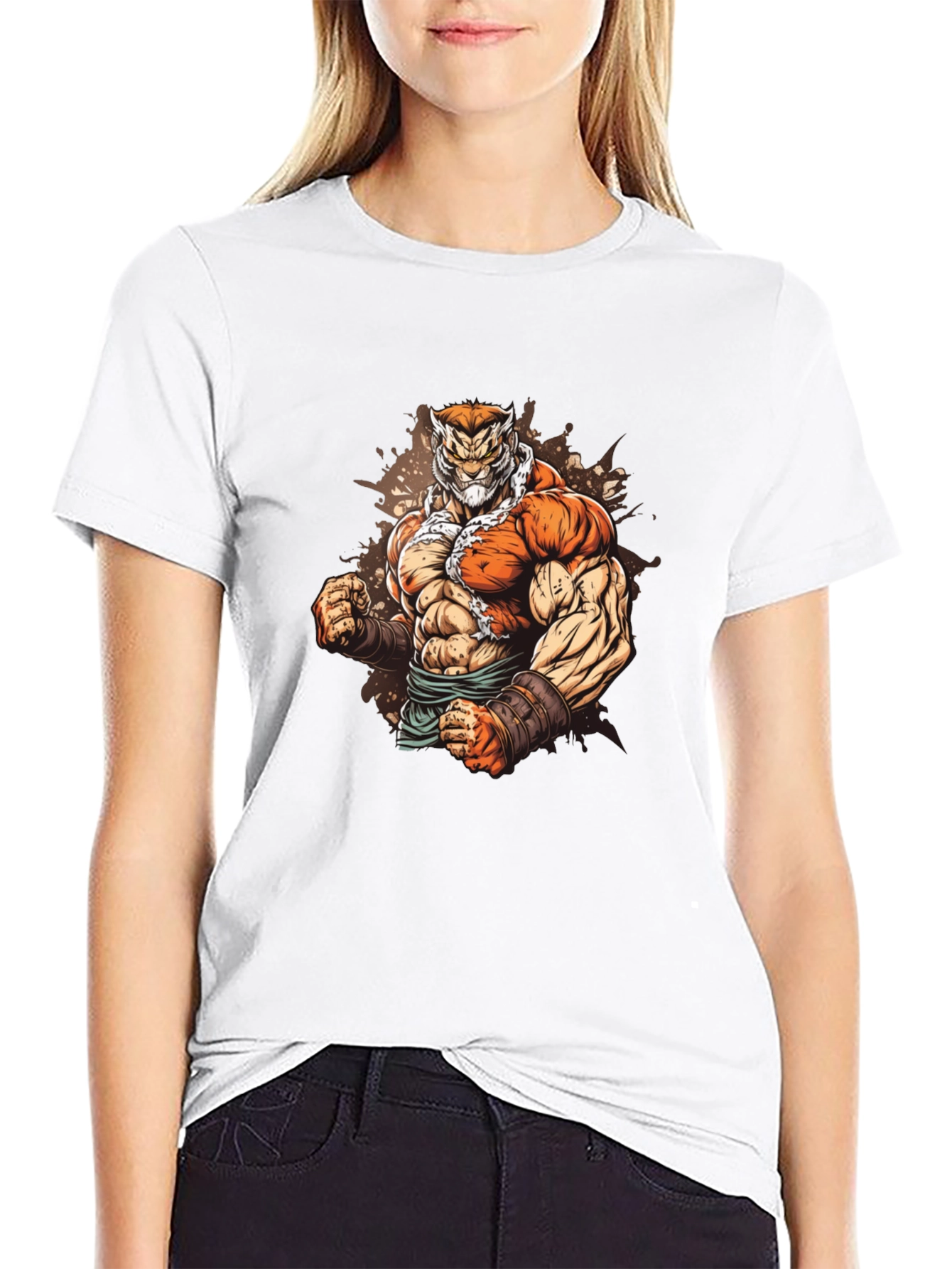 Black Tiger Warrior Graphic T-Shirt view 9