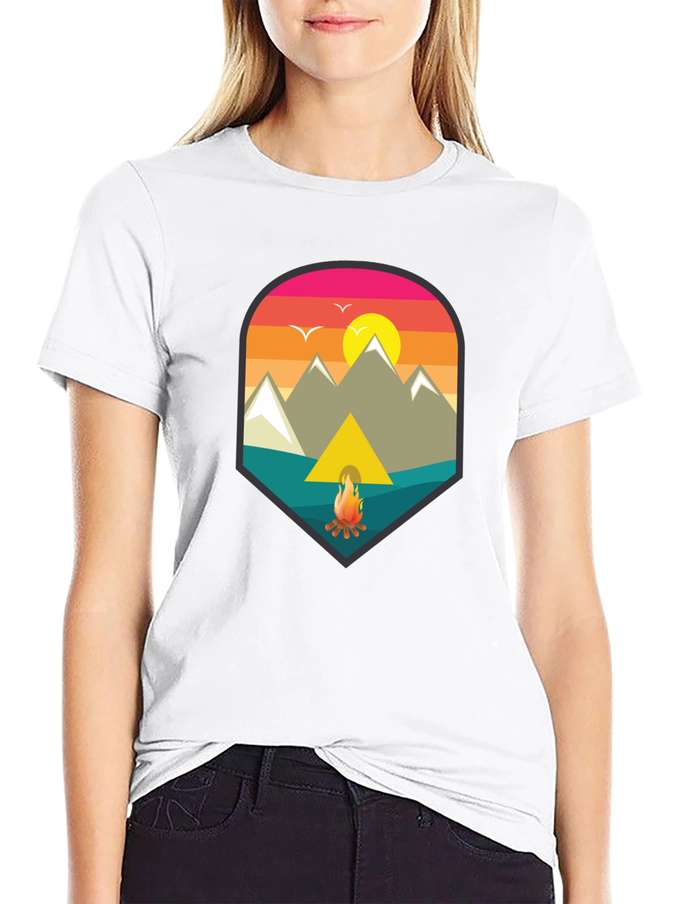 Black Camping Adventure Graphic Tee view 9