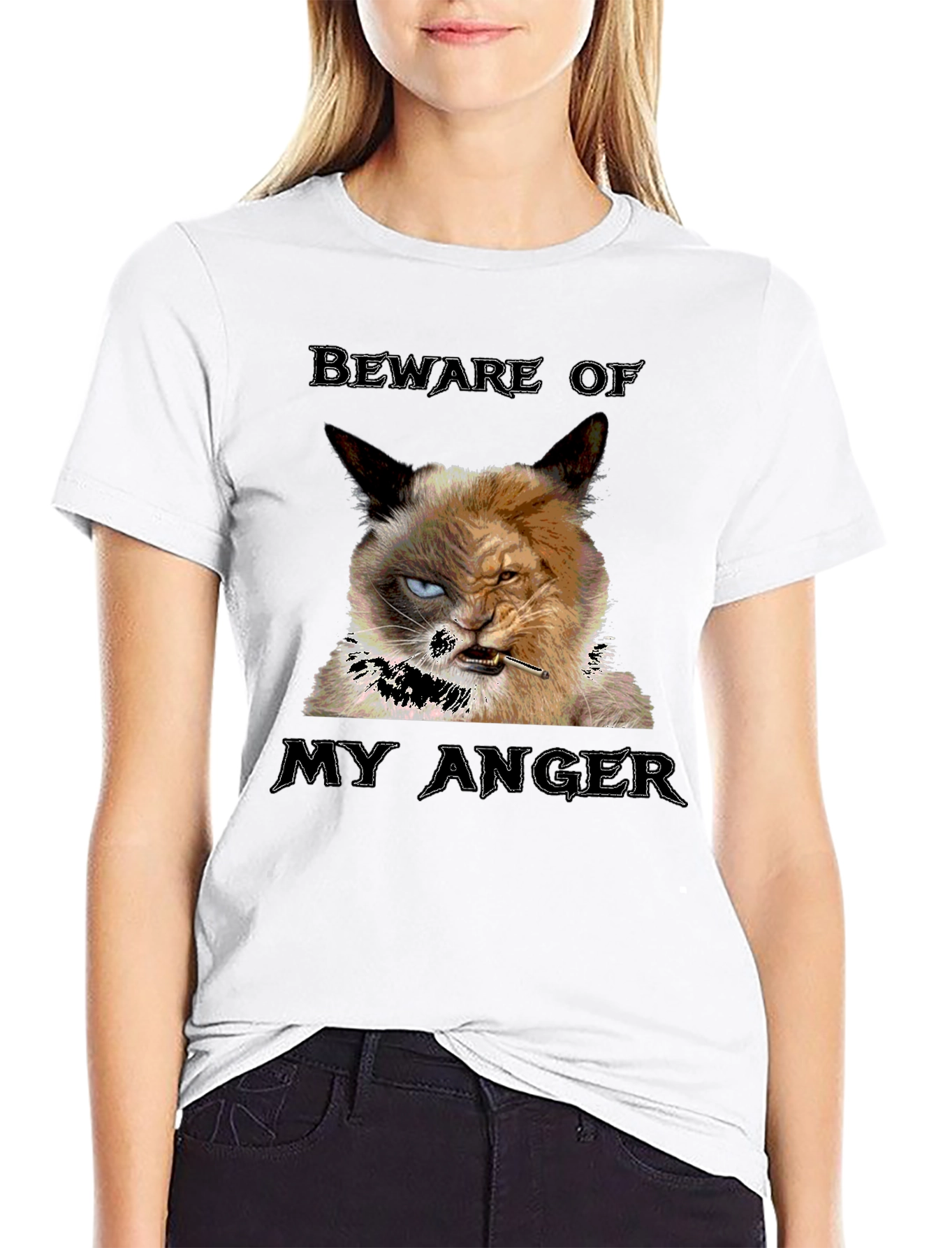Black Grumpy Cat T-Shirt - Beware My Anger view 9