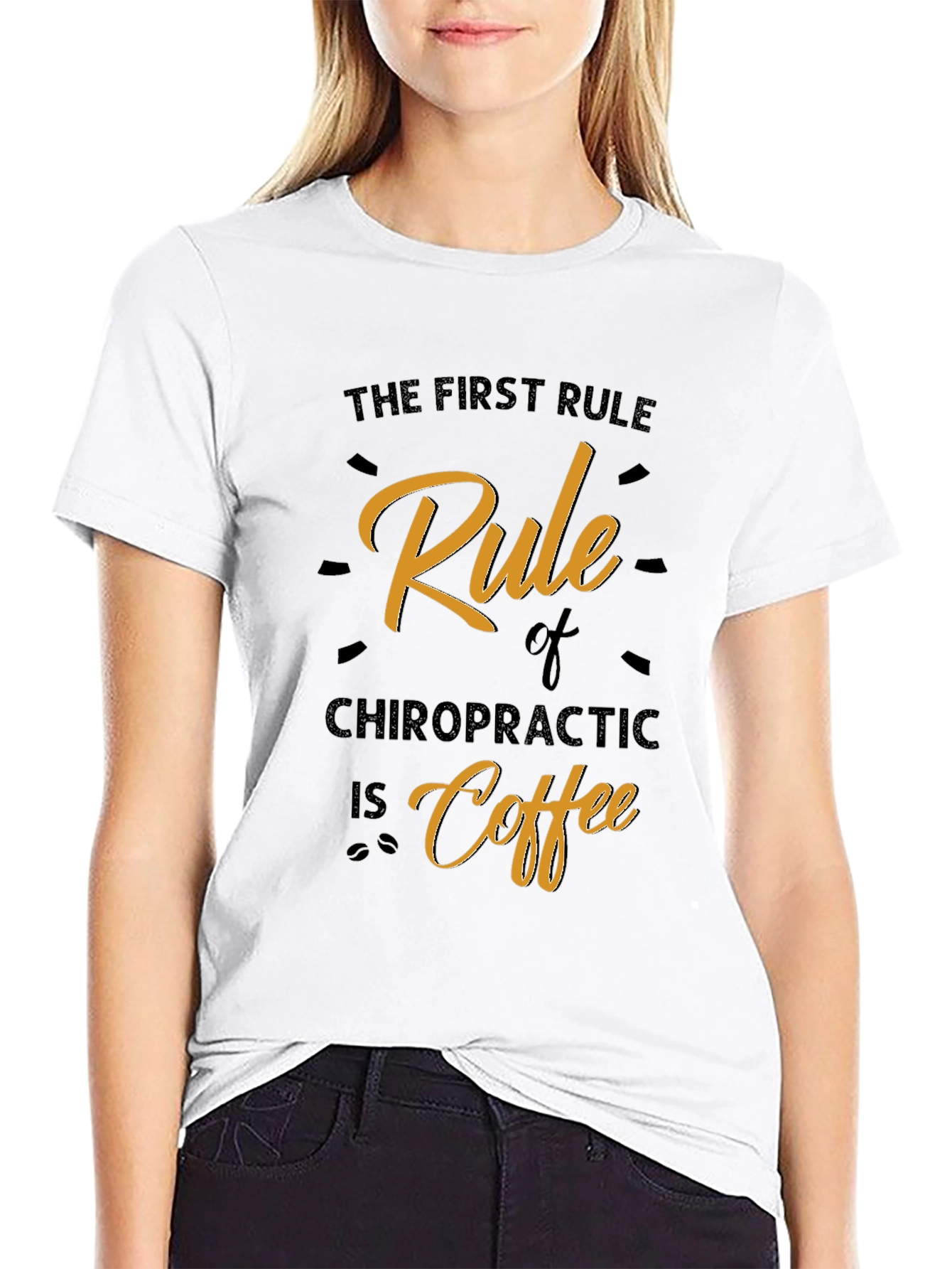 Black Chiropractic Coffee Rule Graphic T-Shirt view 9