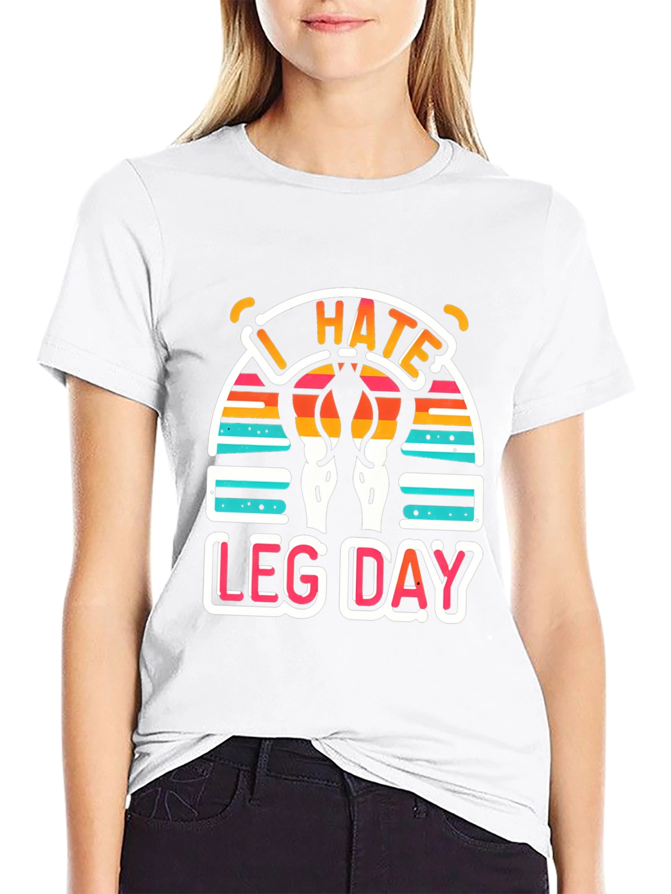 Black I Hate Leg Day T-Shirt - Workout Apparel view 9