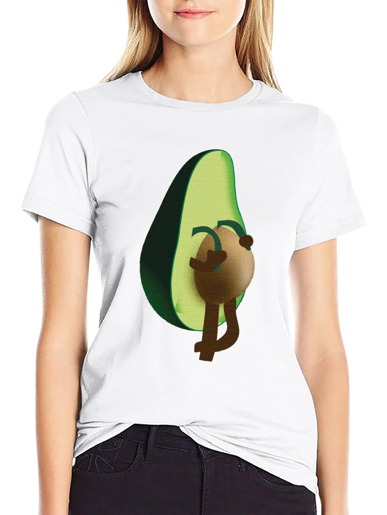 Black Funny Avocado T-Shirt - Fruit with Attitude view 9