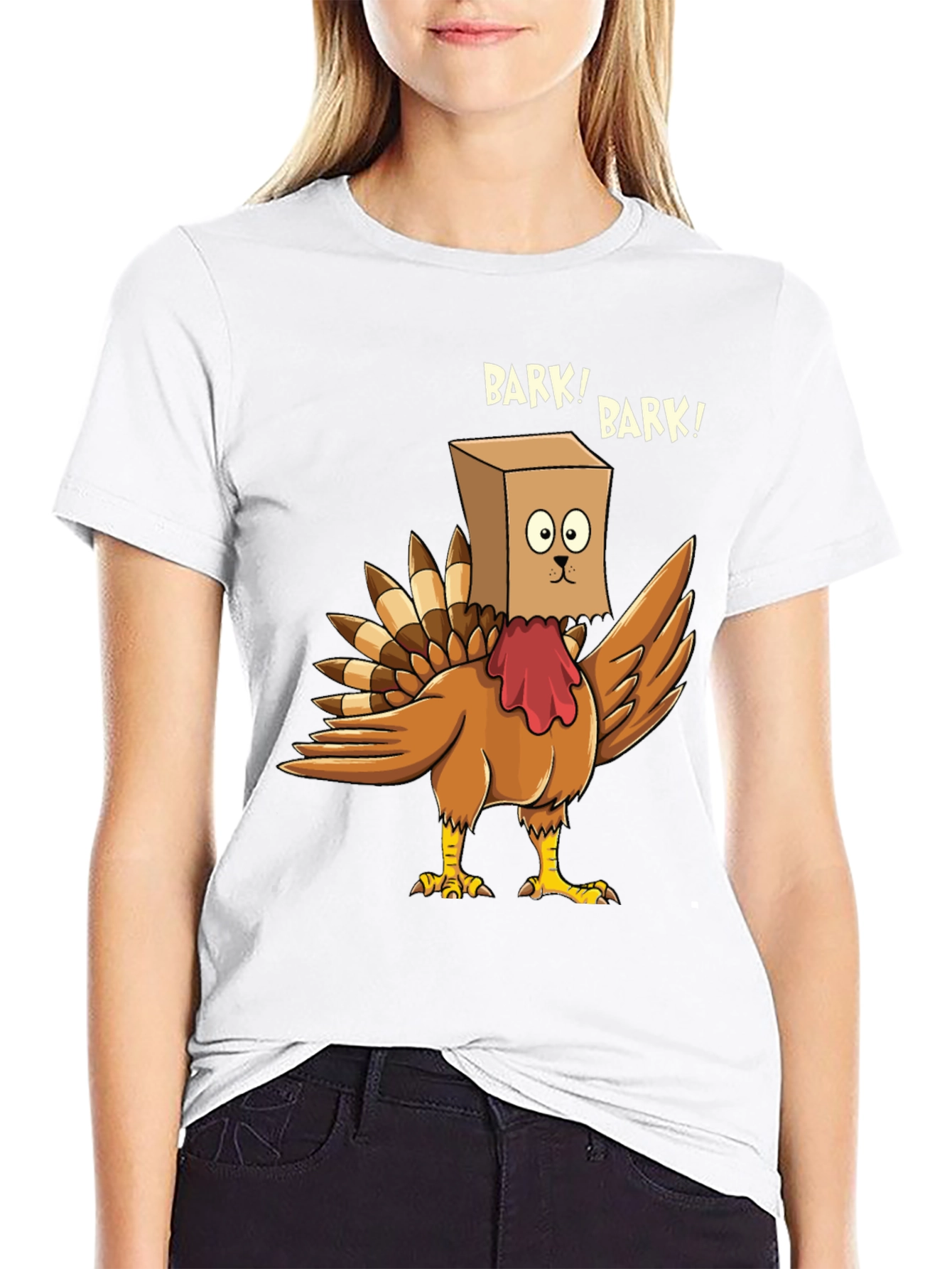 Black Funny Turkey Bark! Graphic T-Shirt view 9