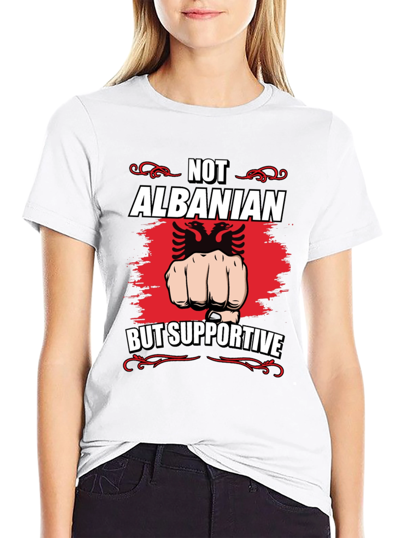 Black Albanian Supporter Graphic T-Shirt view 9