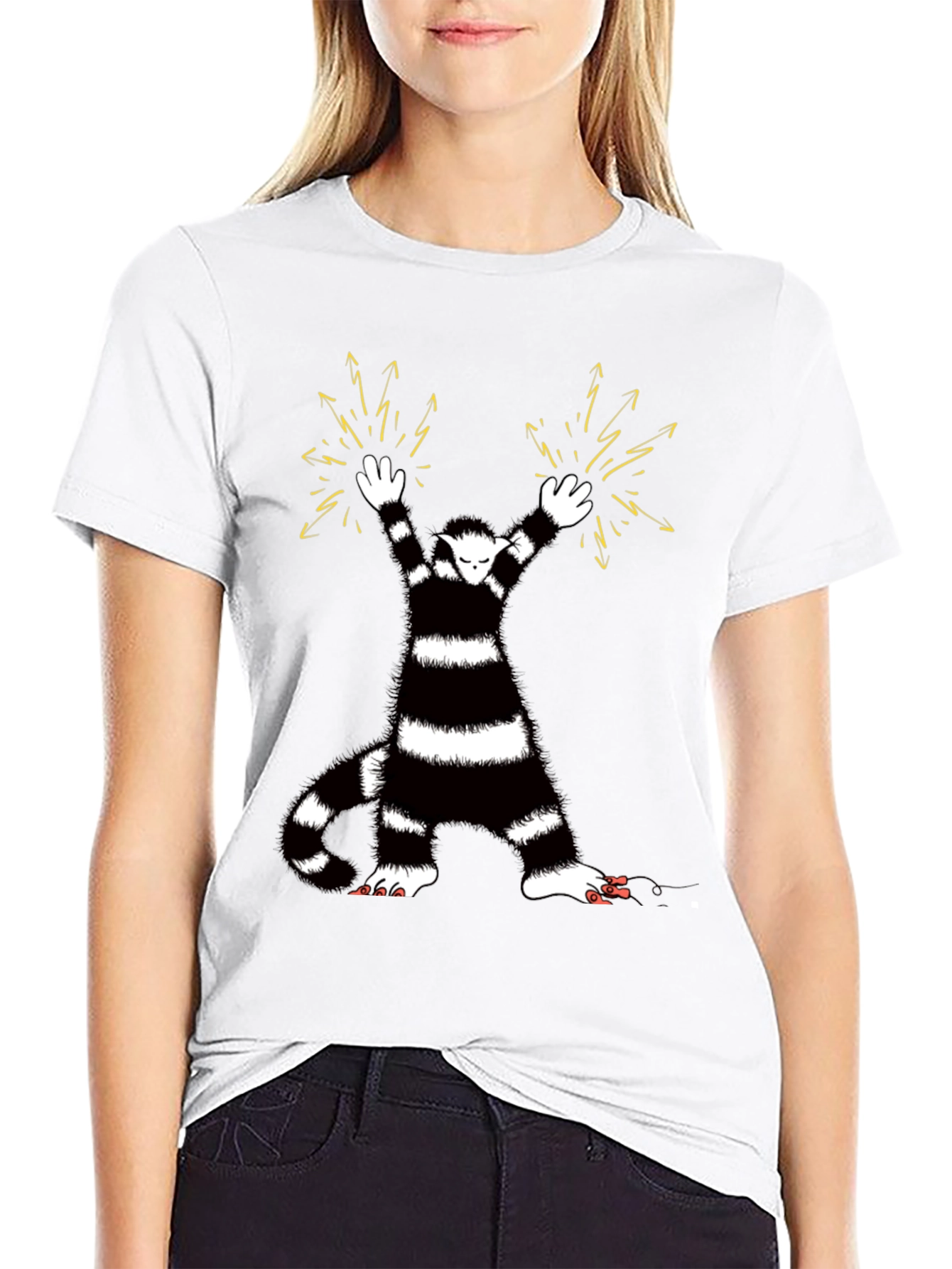 Black Funky Cat Wizard Black T-Shirt view 9