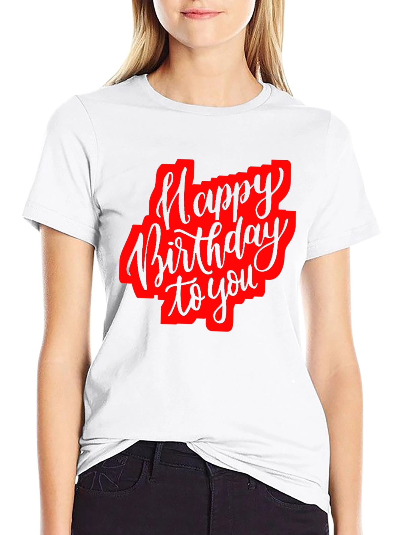 Black Happy Birthday Black Graphic T-Shirt view 9
