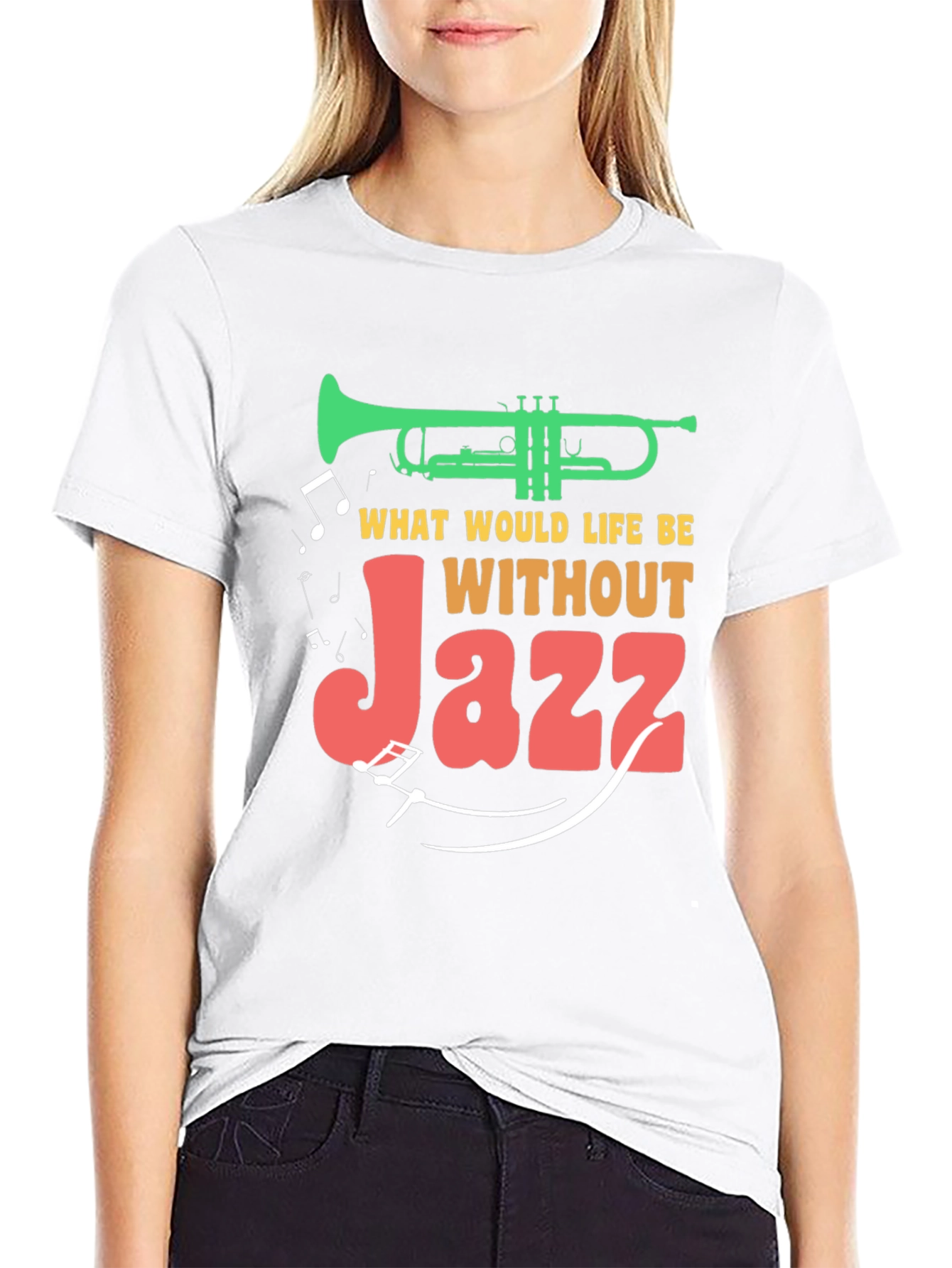 Black Jazz Music T-Shirt - What Would Life Be Without Jazz? view 9
