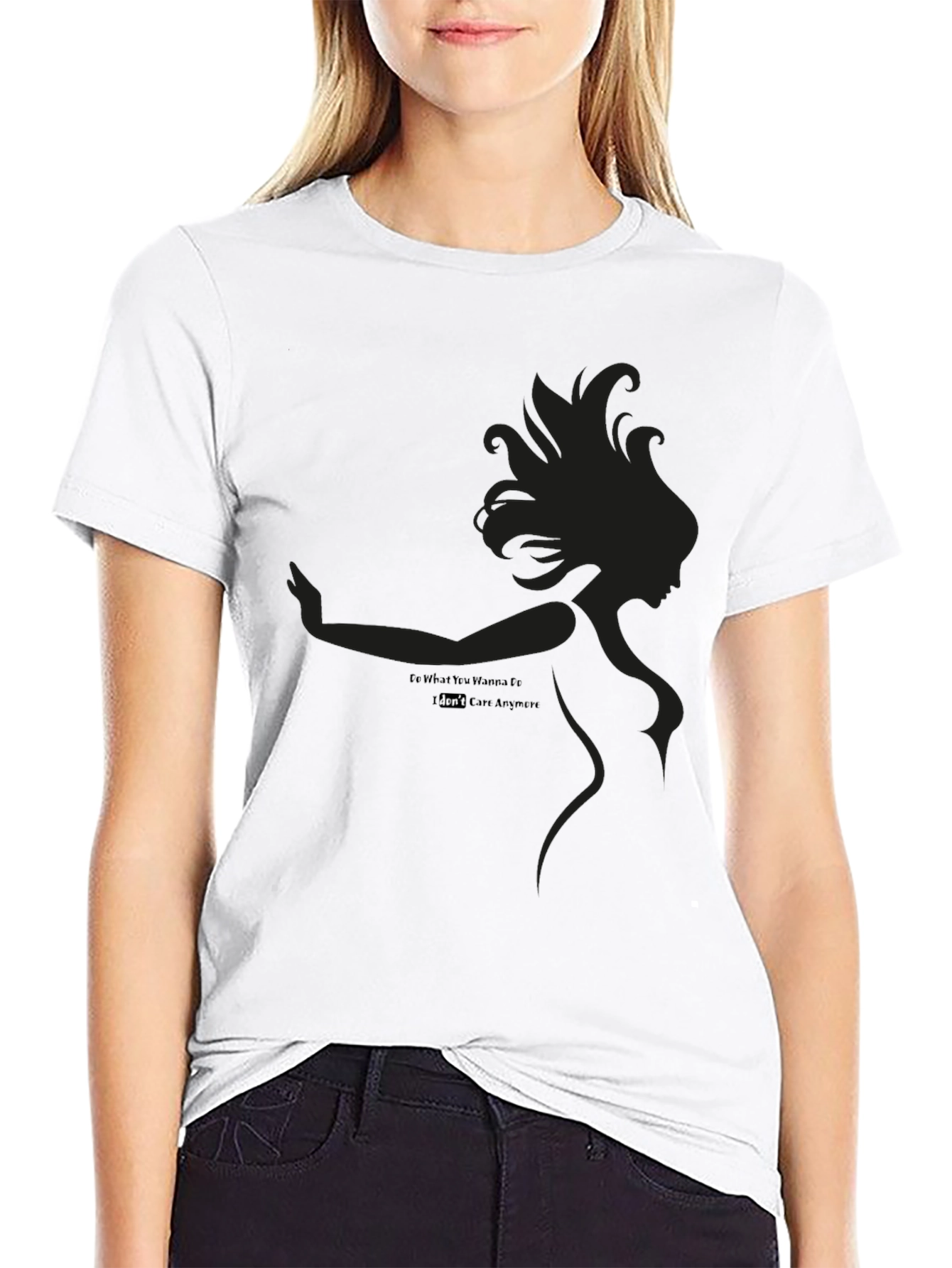 Black Edgy Silhouette Graphic Black T-Shirt view 9