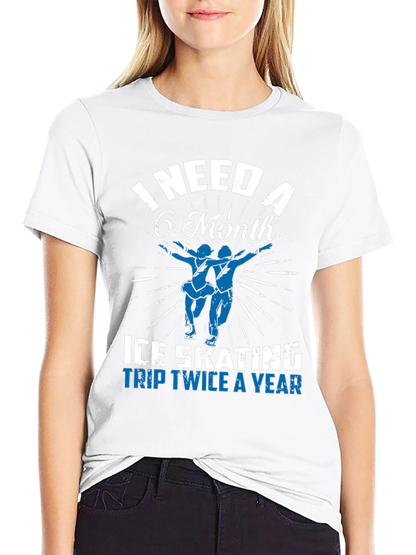 Black Ice Skating Trip T-Shirt - Need a 6 Month Break view 9