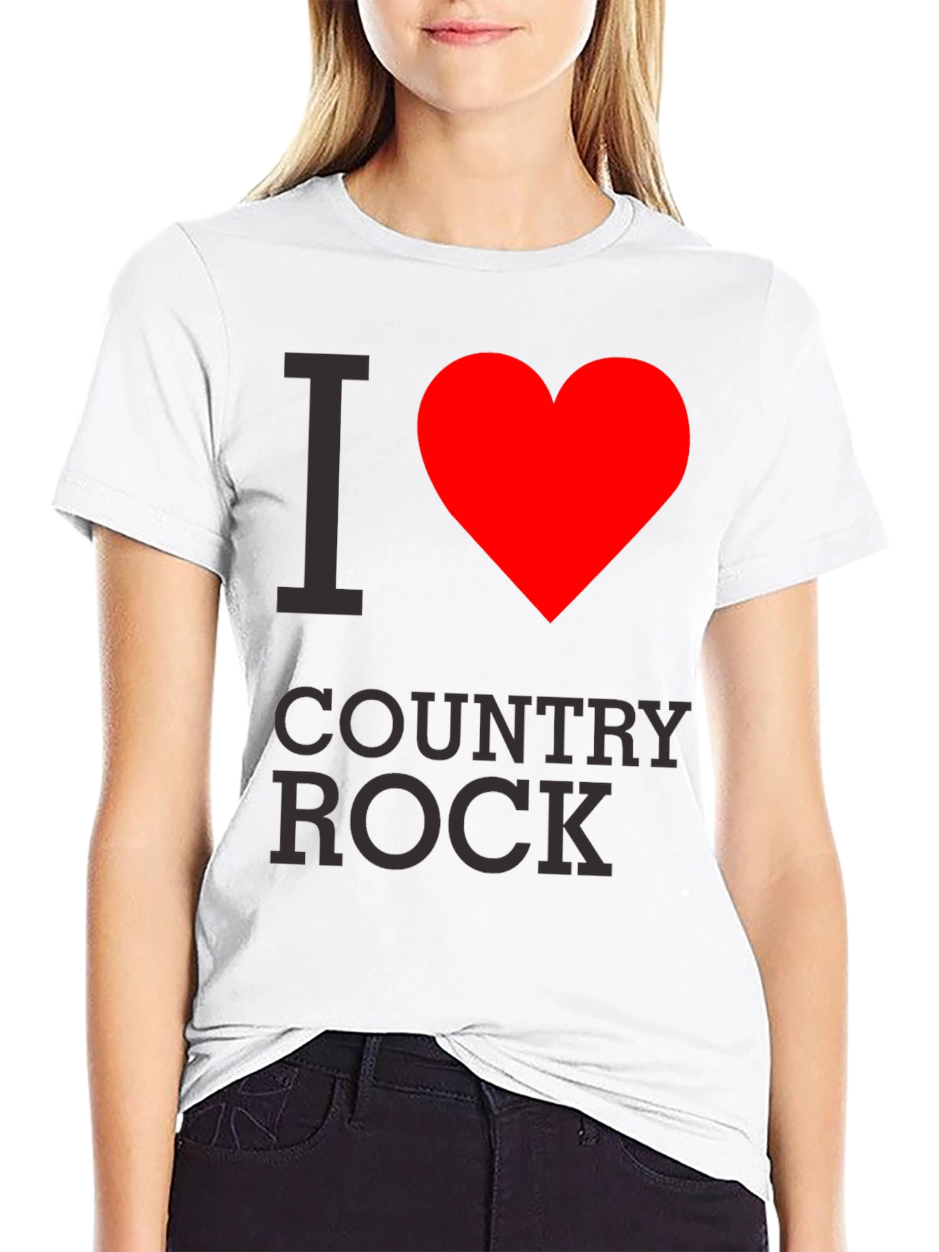 Black I Heart Country Rock Black T-Shirt view 9