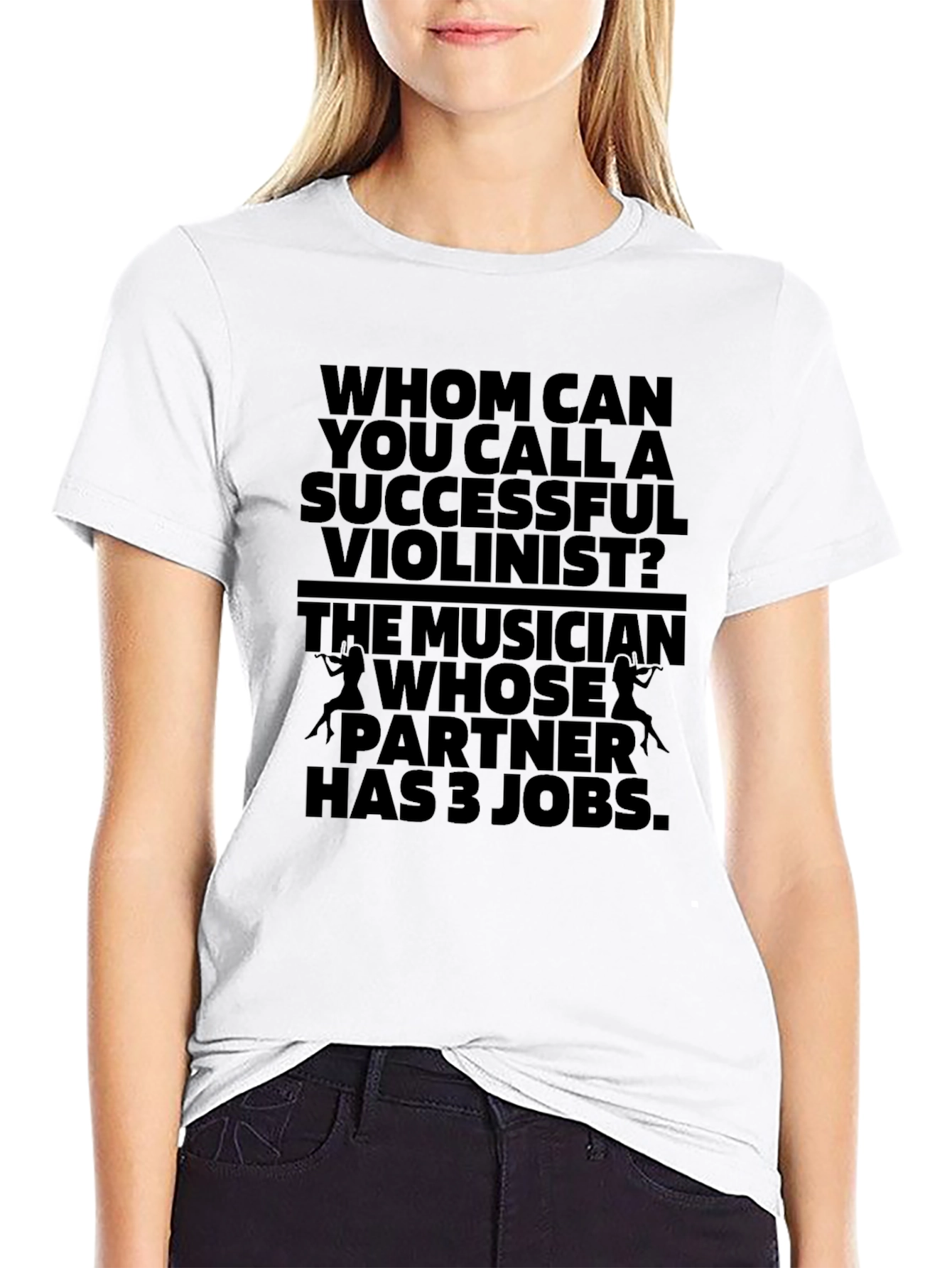 Black Humorous Violinist T-Shirt - Musician's Joke view 9