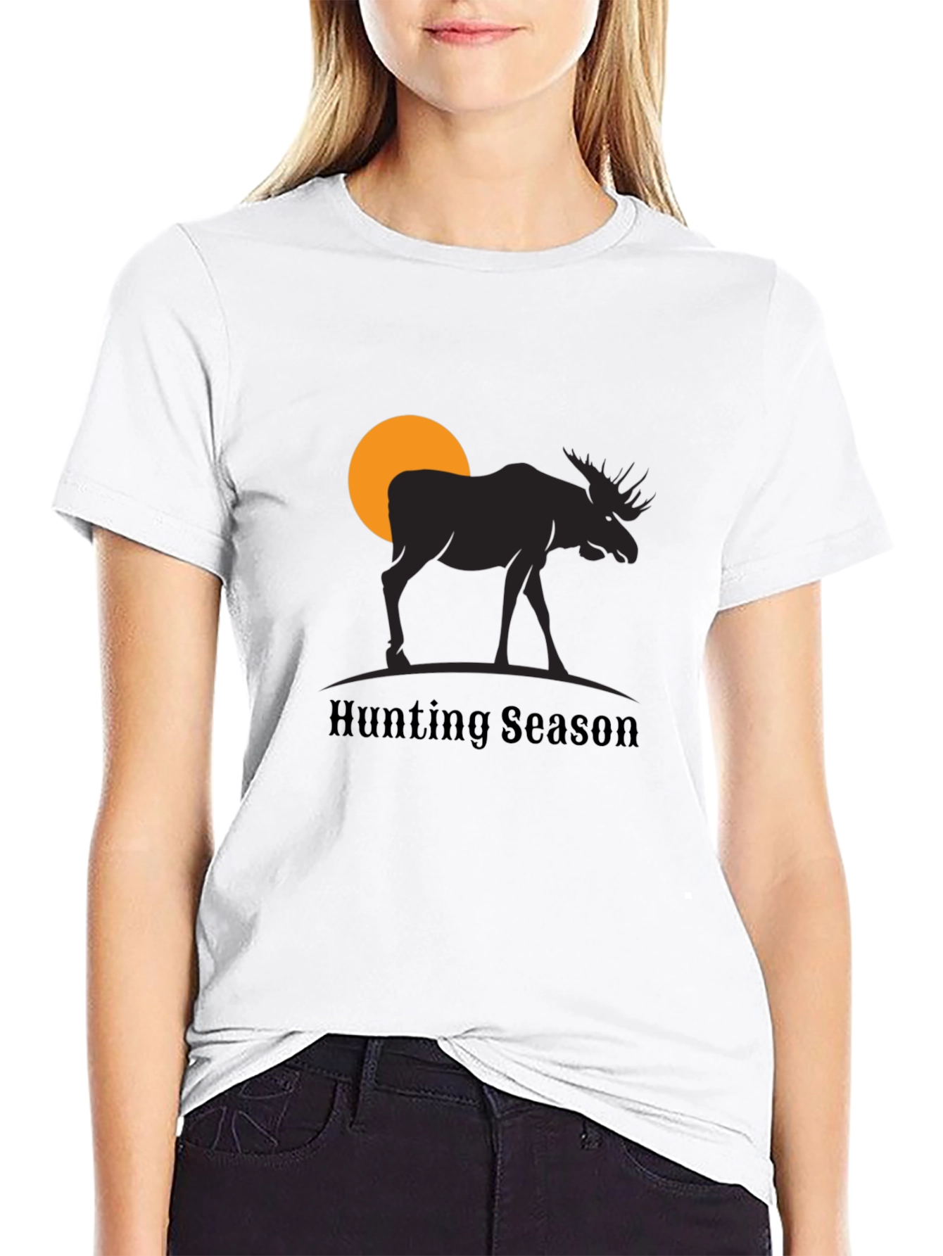Black Hunting Season Moose Graphic T-Shirt view 9
