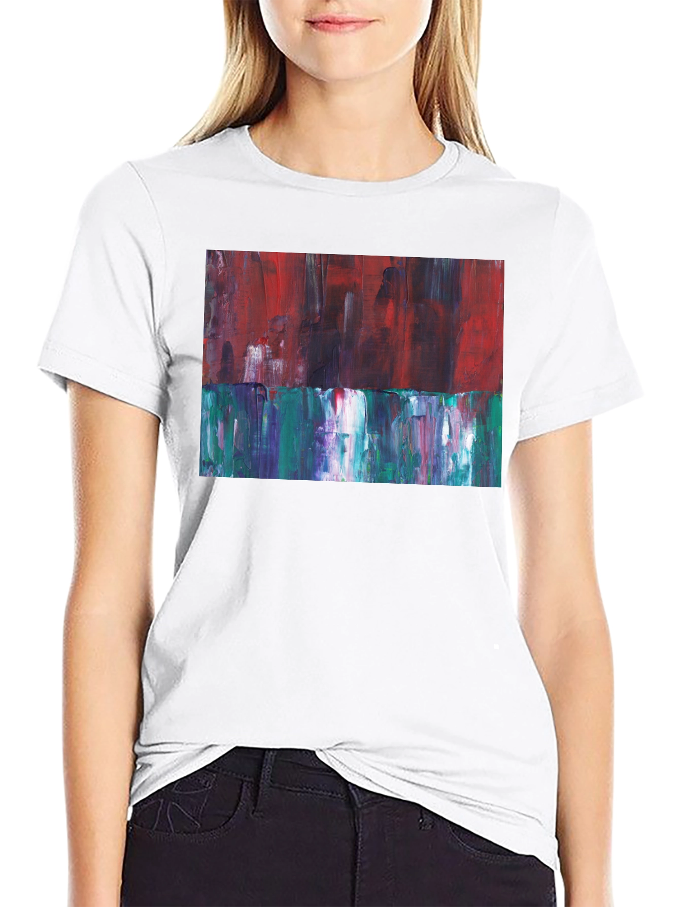 Black Abstract Expression Tee - Artistic Fashion Statement view 9
