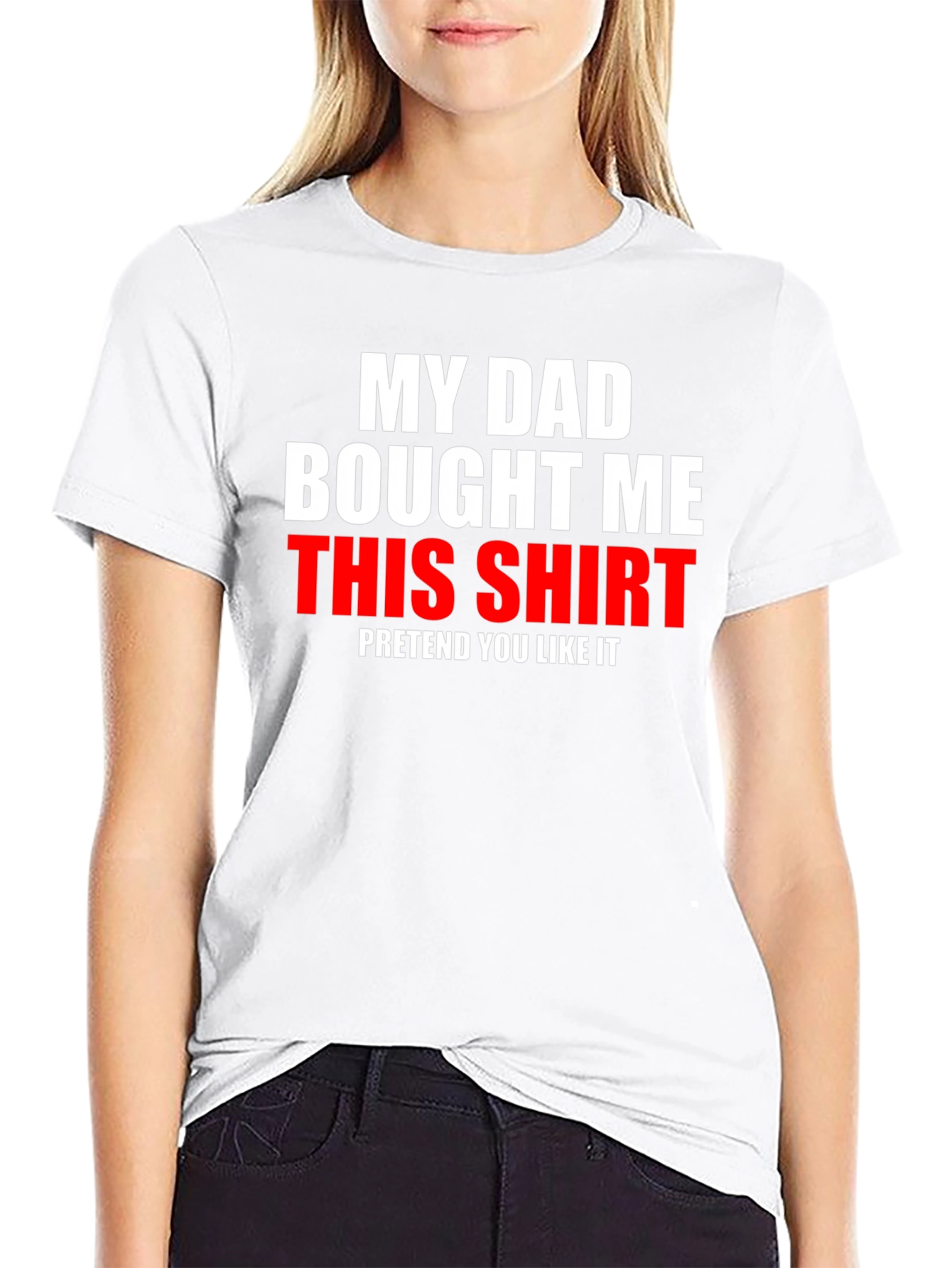 Black Funny 'My Dad Bought Me This Shirt' Graphic Tee view 9