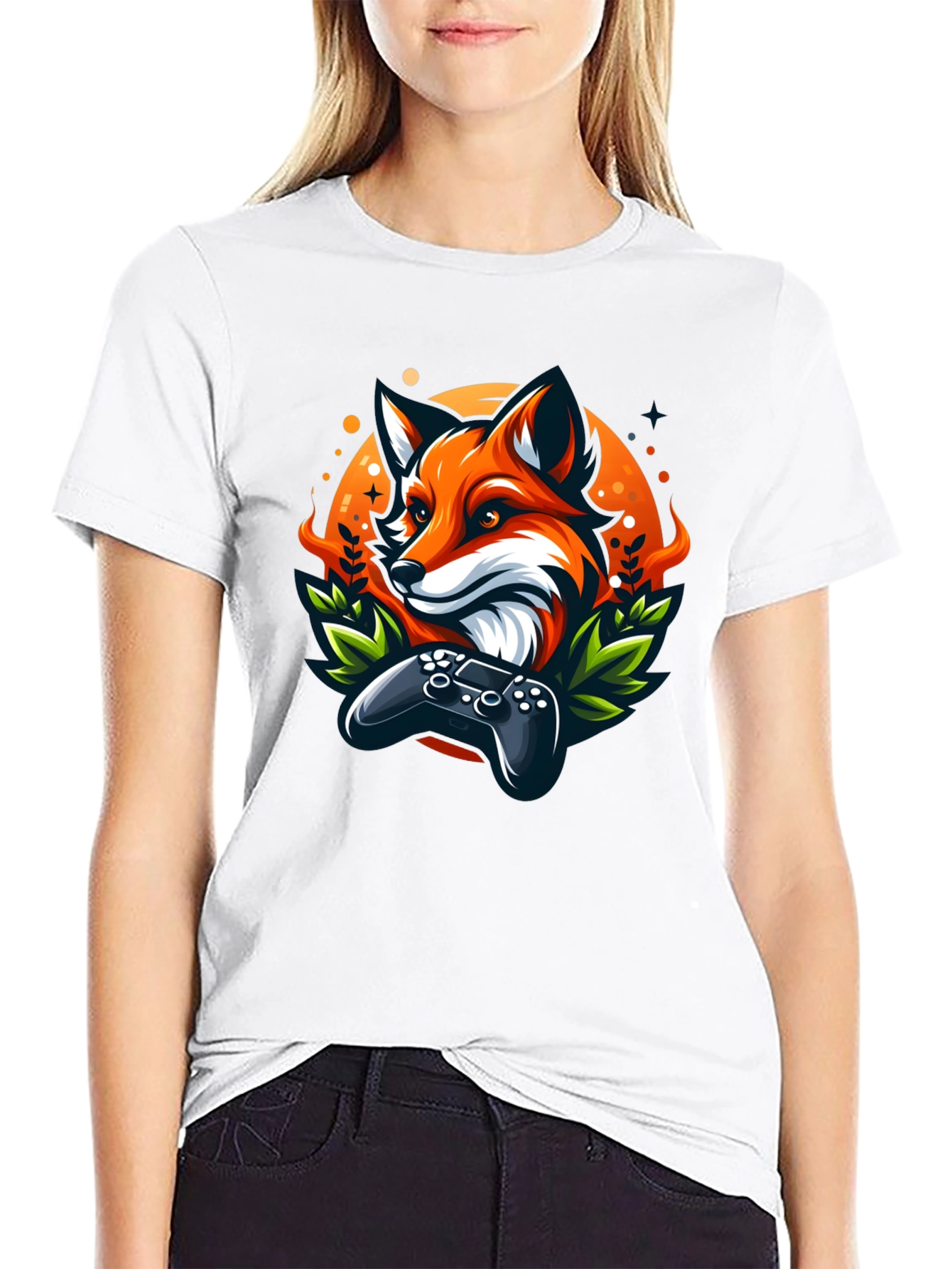 Black Fox Gamer T-Shirt - Cool Graphic Tee view 9