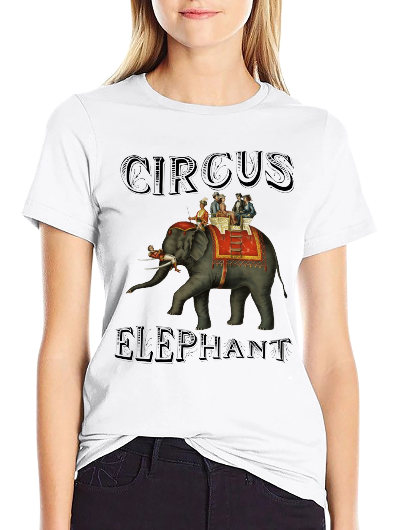 Black Circus Elephant Graphic Tee view 9