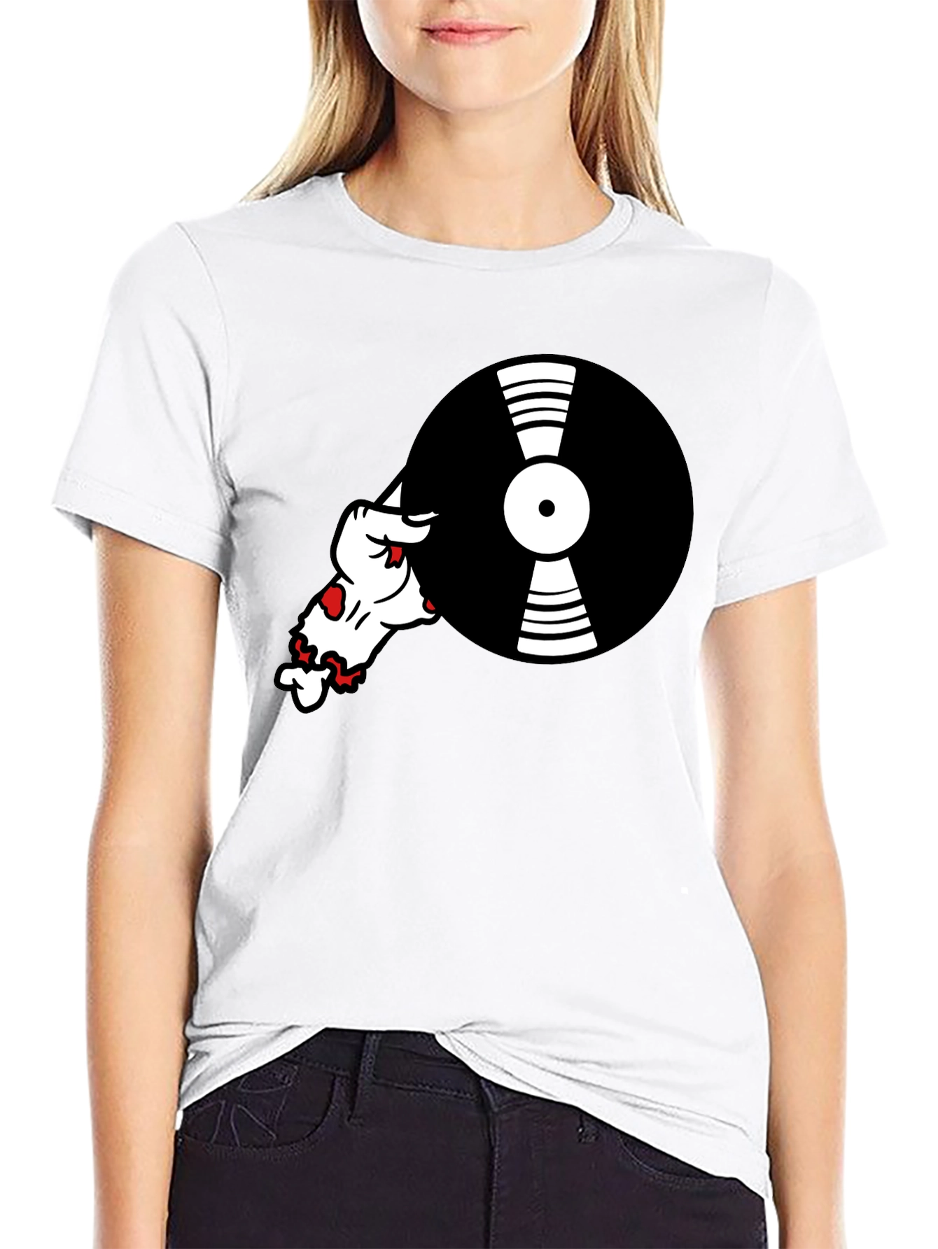 Black Cool DJ Dog Black T-Shirt view 9