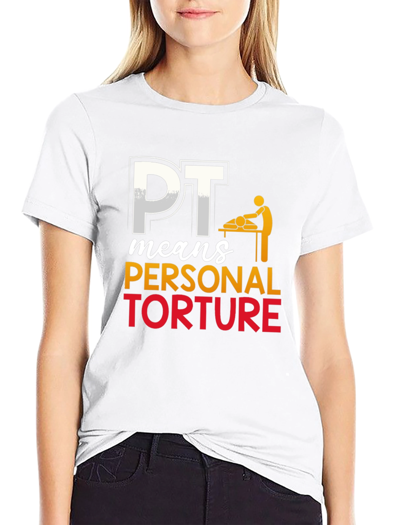 Black PT Means Personal Torture Graphic T-Shirt view 9