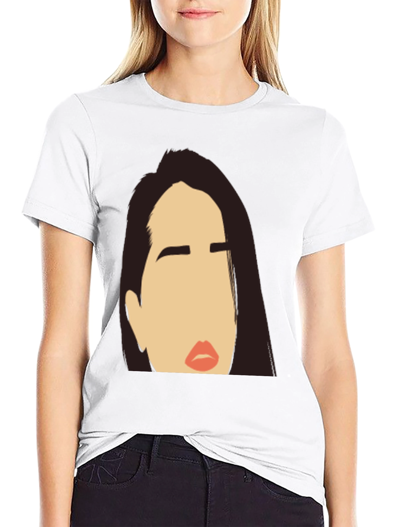 Black Abstract Face Black T-Shirt view 9