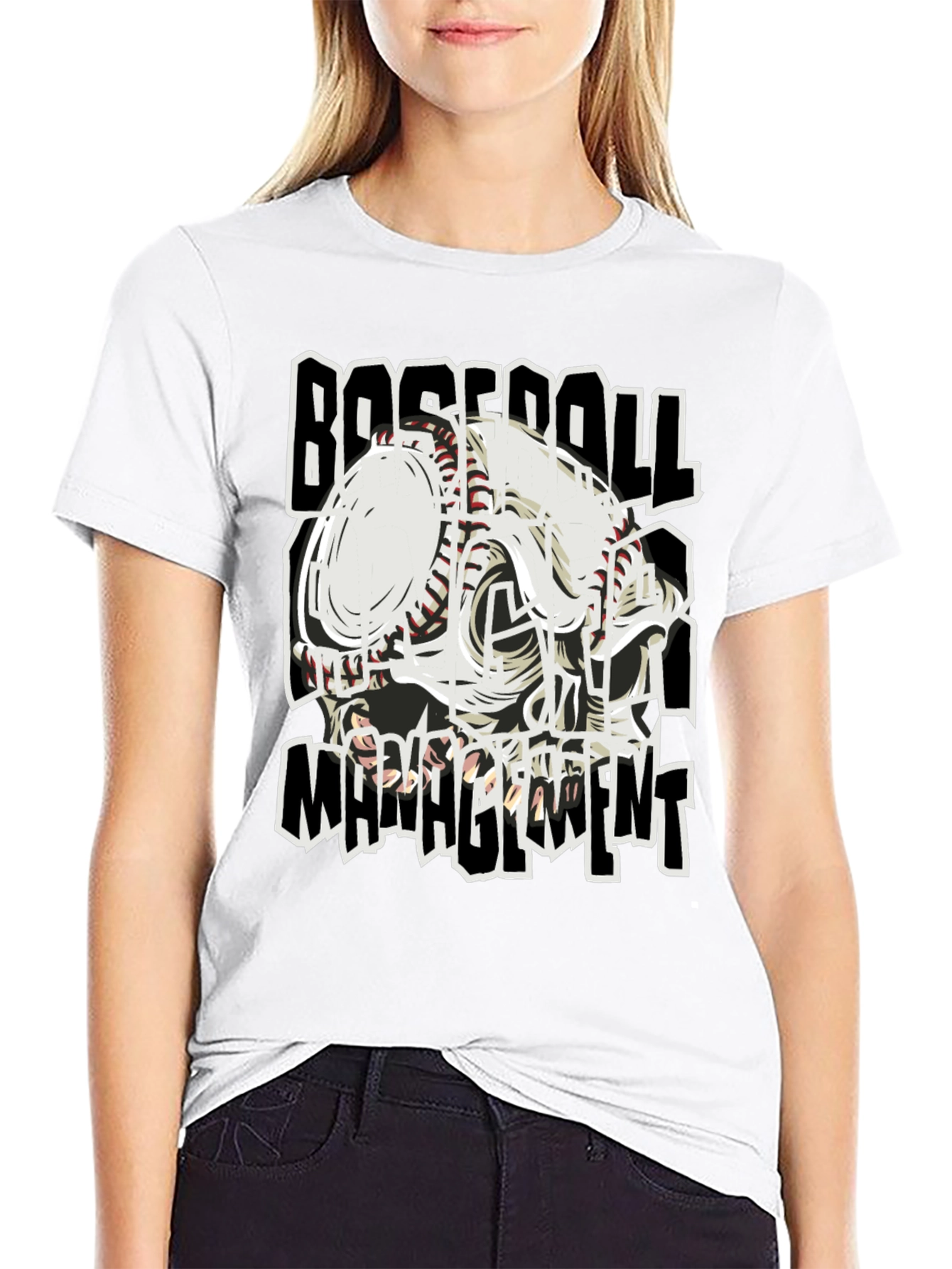 Black Baseball Management Graphic Tee view 9