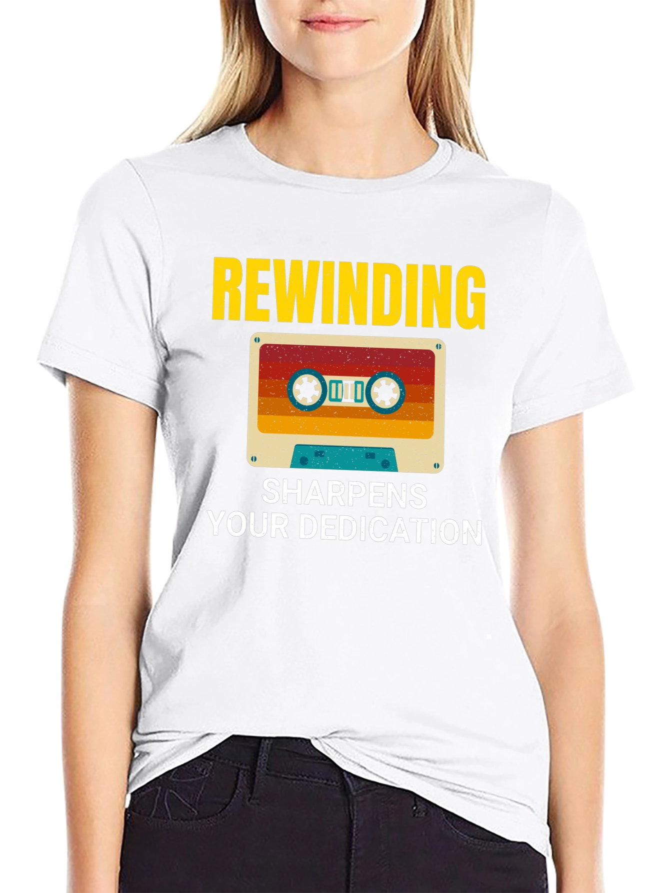 Black Rewinding Dedication Black T-Shirt view 9