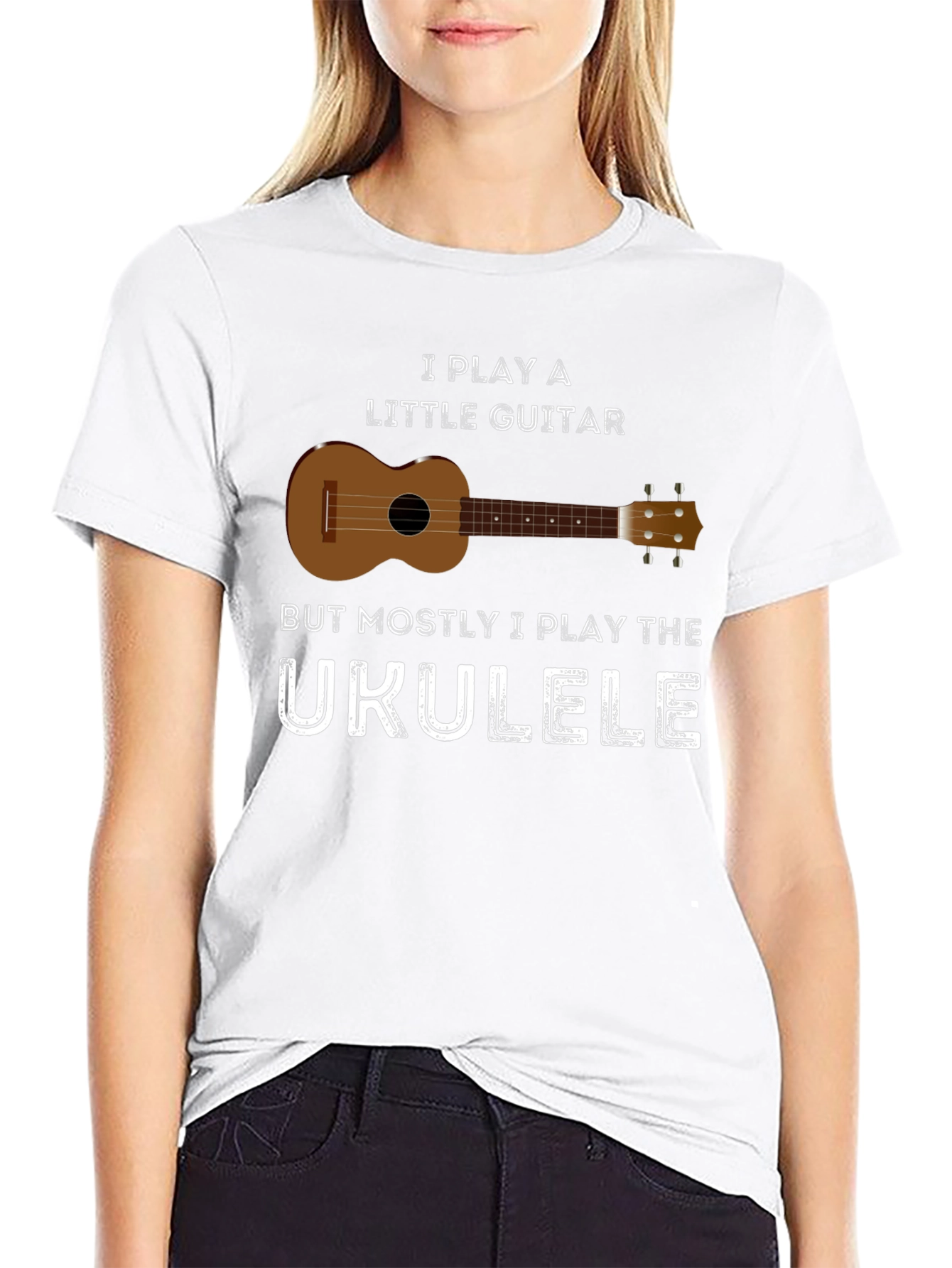 Black Ukulele T-Shirt - Funny Ukulele Player Tee view 9