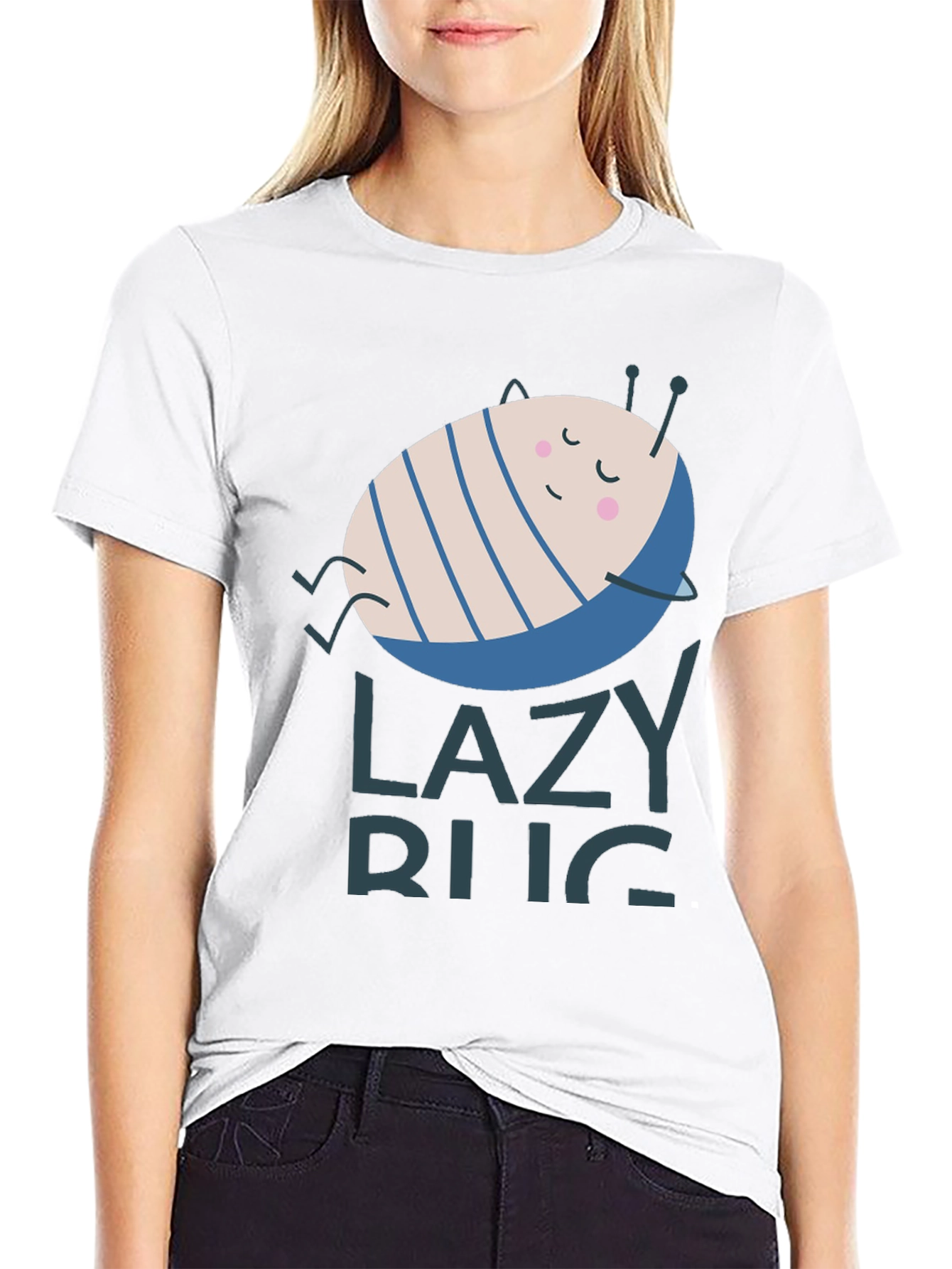 Black Lazy Bug Graphic T-Shirt - Relaxed Fit, Soft Cotton view 9