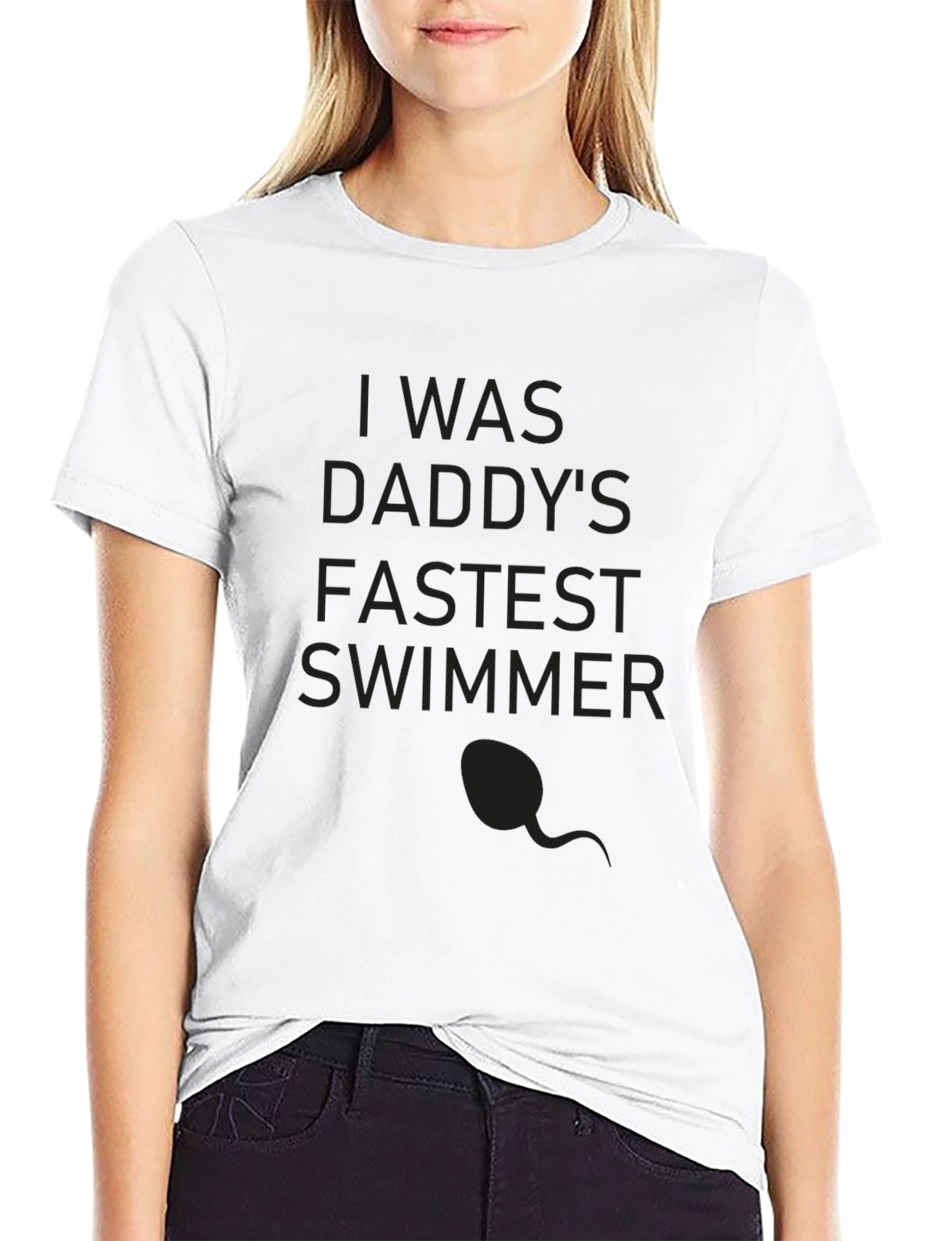 Black Daddy's Fastest Swimmer Tee - Funny Novelty Shirt view 9