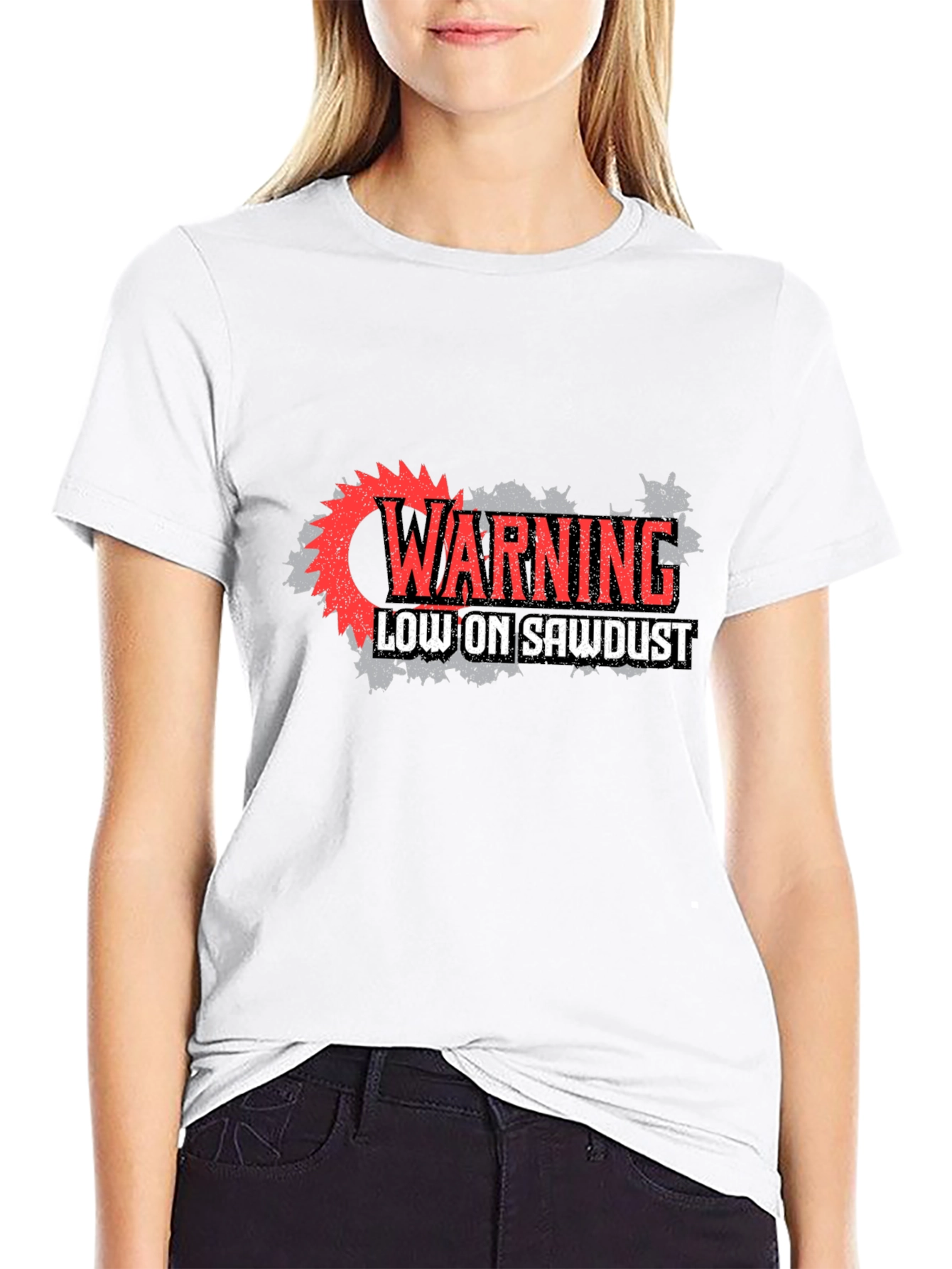 Black Warning Low on Sawdust Graphic Tee - Black view 9