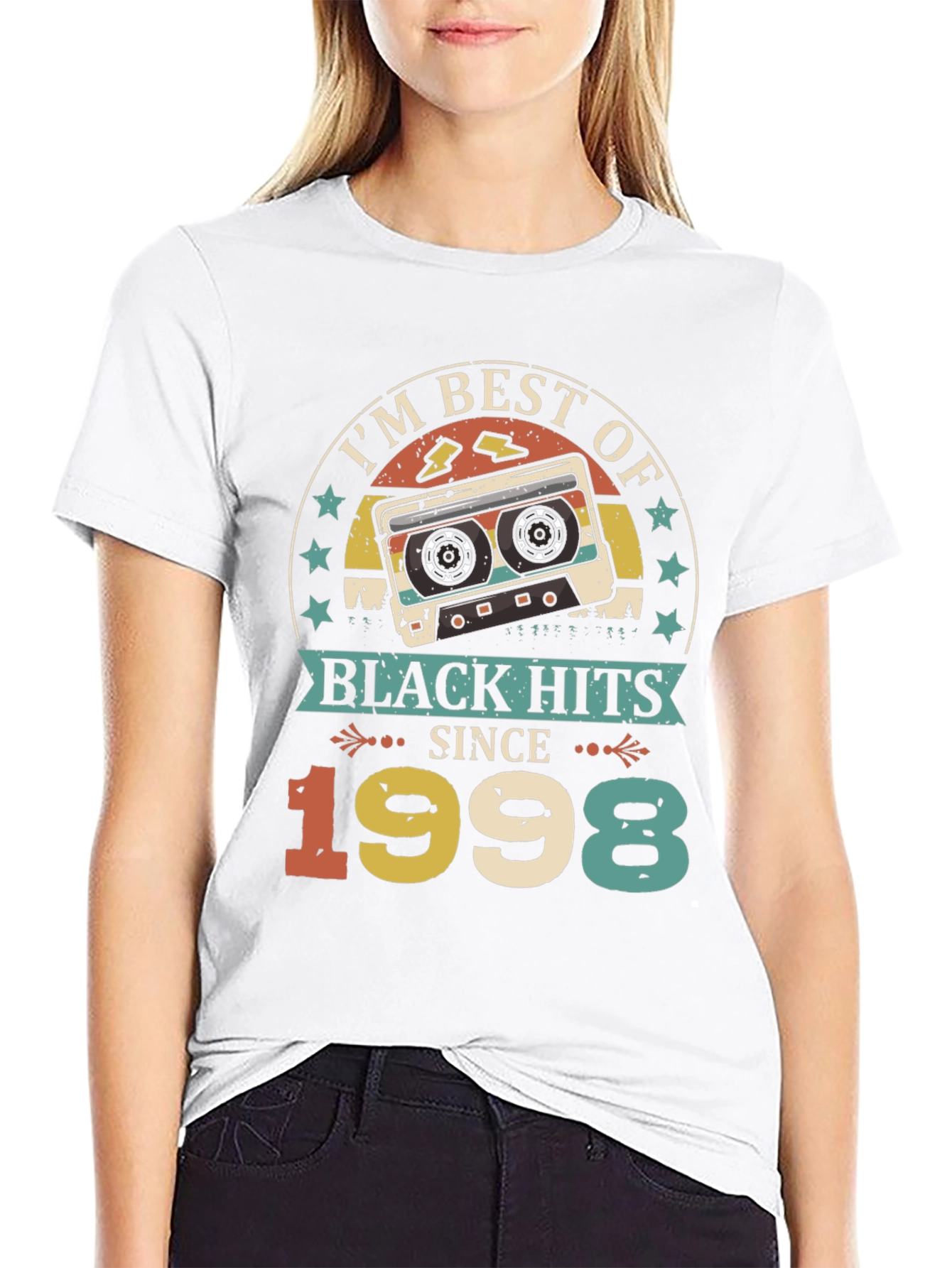Black Best of Black Hits Since 1998 Cassette Tape T-Shirt view 9
