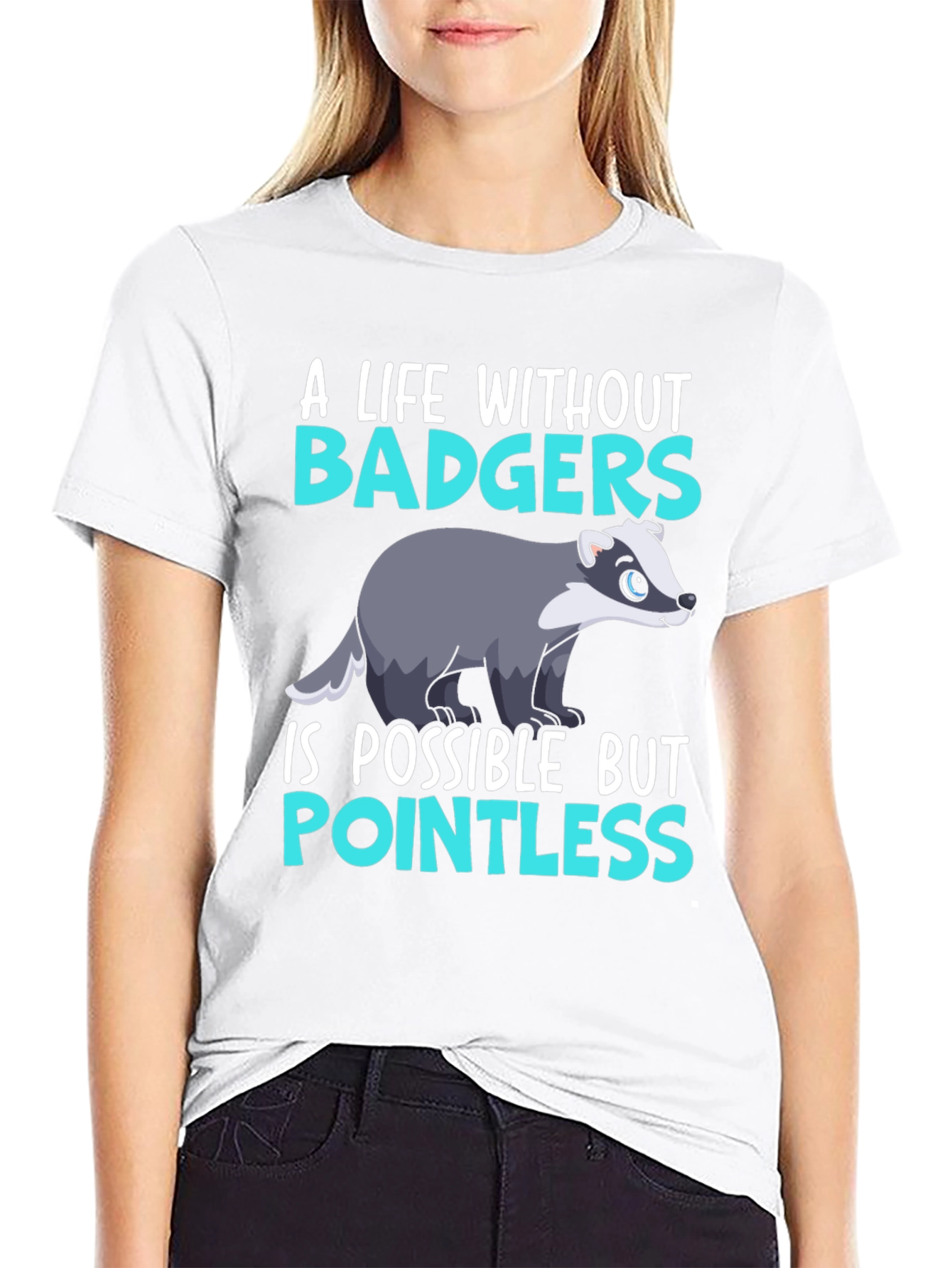 Black A Life Without Badgers Graphic Tee view 9