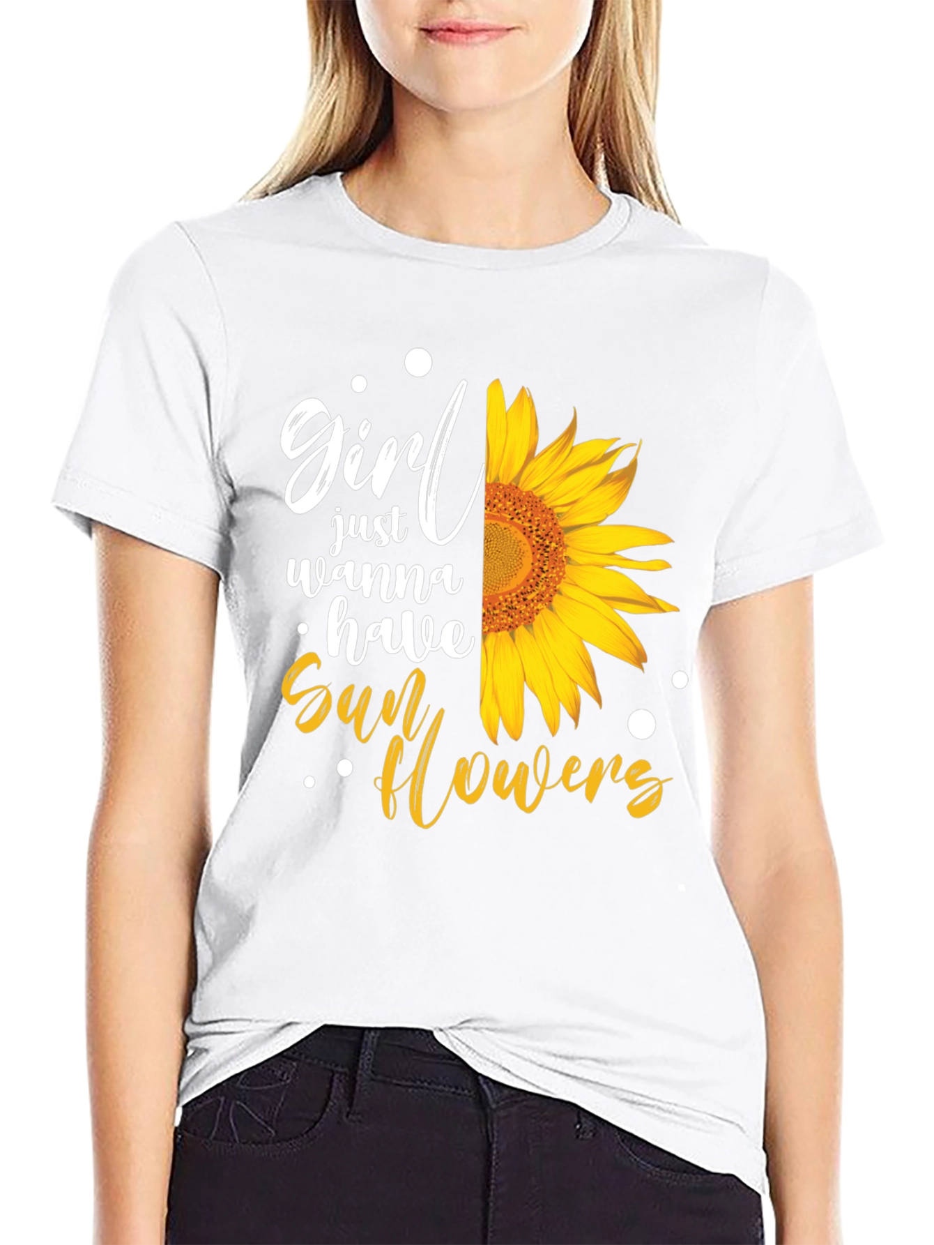 Black Girl Just Wanna Have Sunflowers T-Shirt view 9