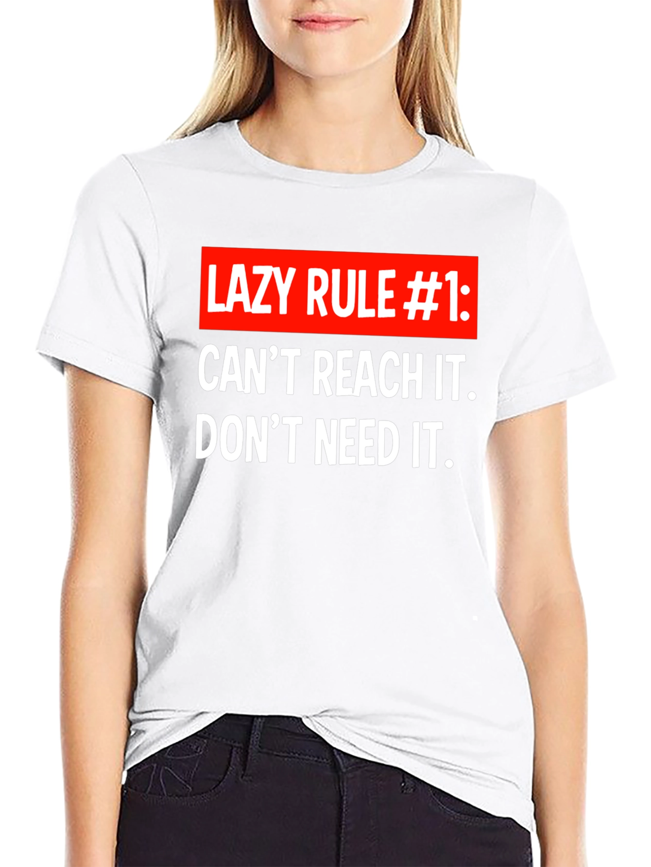 Black Lazy Rule #1 T-Shirt - Funny Sarcastic Tee view 9