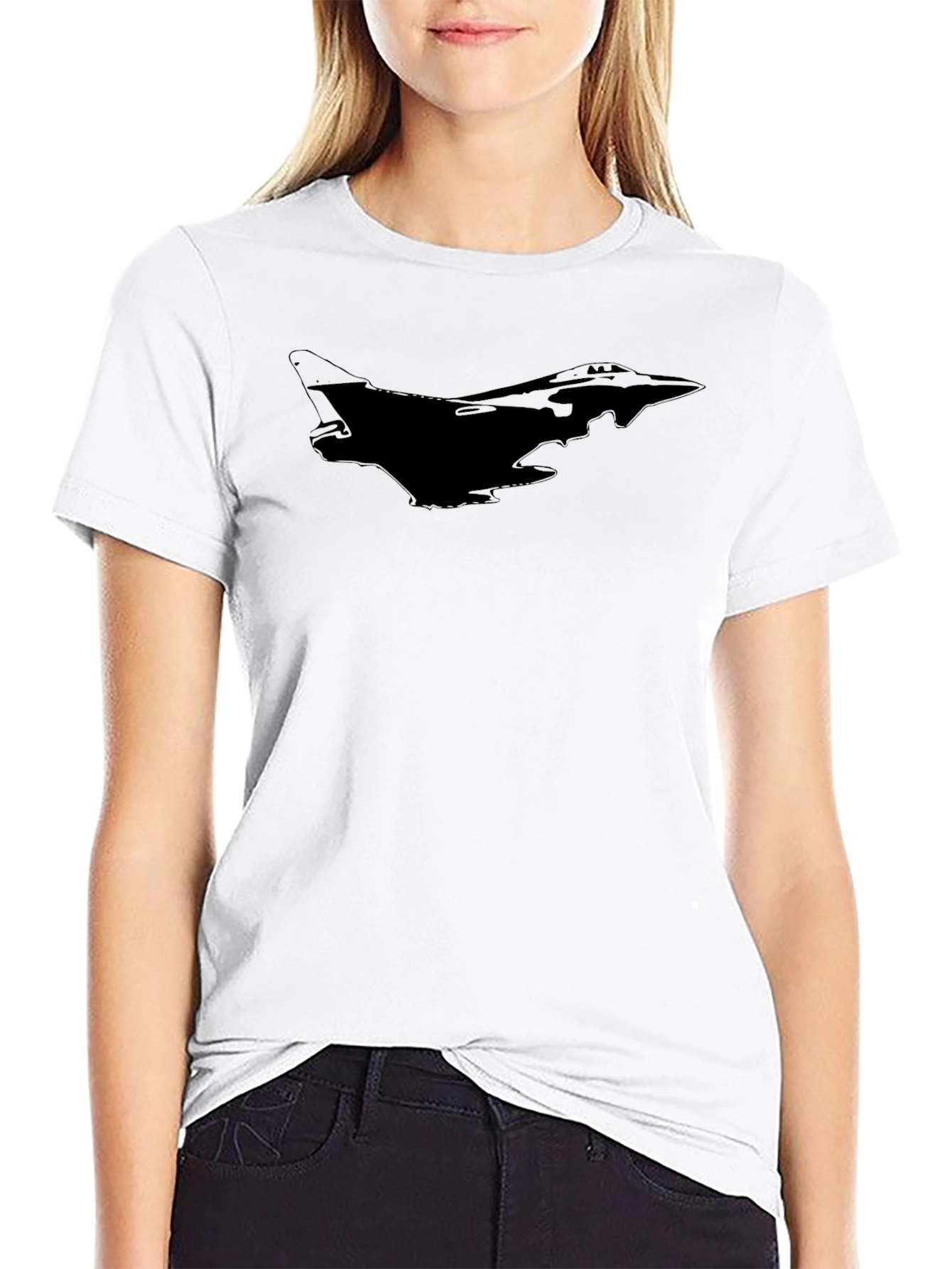 Black Stealth Jet Silhouette T-Shirt - Black view 9