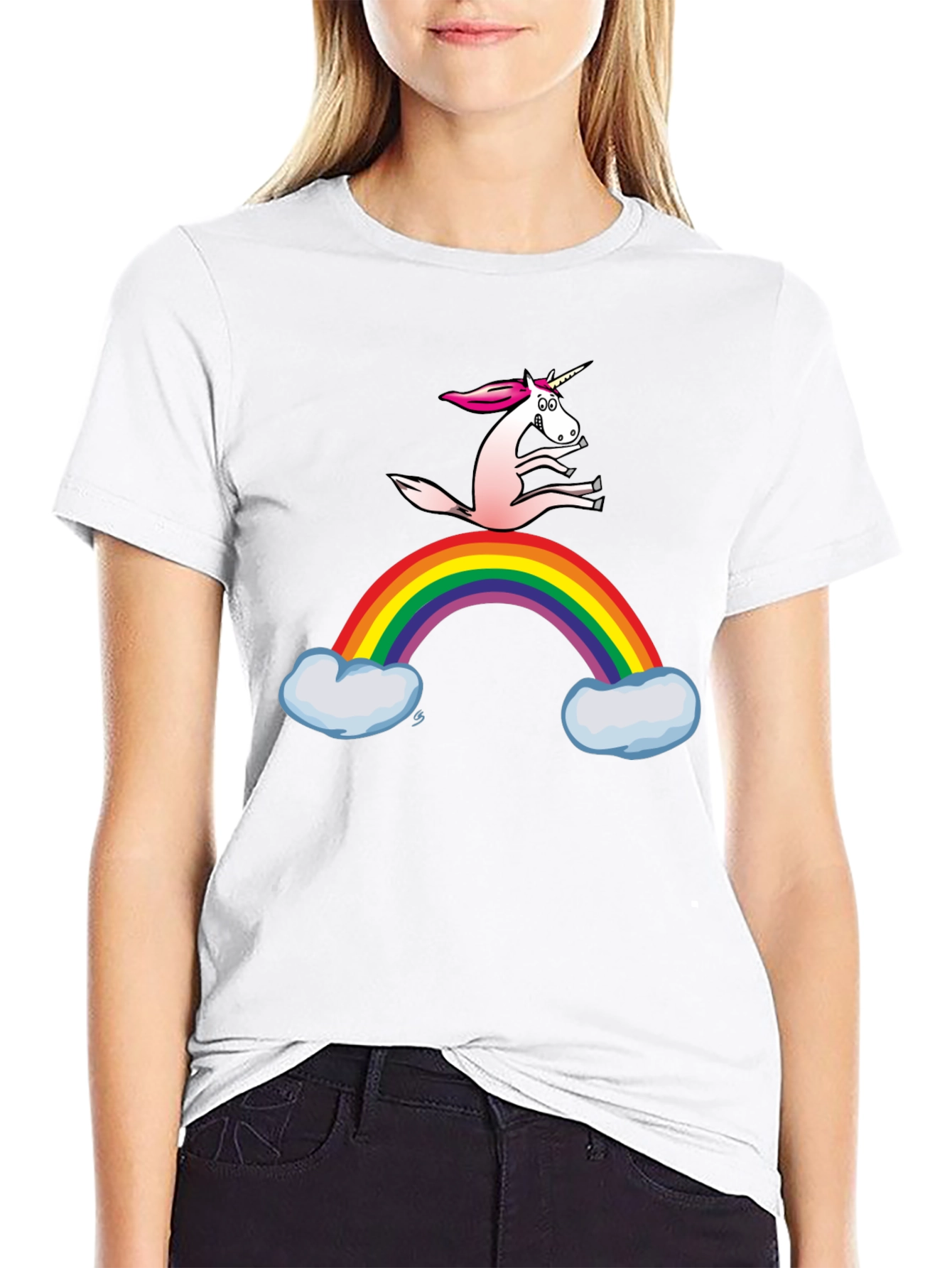 Black Unicorn Rainbow T-Shirt - Fun Graphic Tee view 9