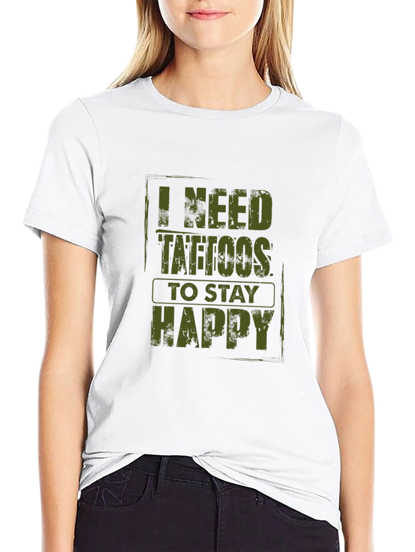 Black I Need Tattoos To Stay Happy Graphic Tee view 9