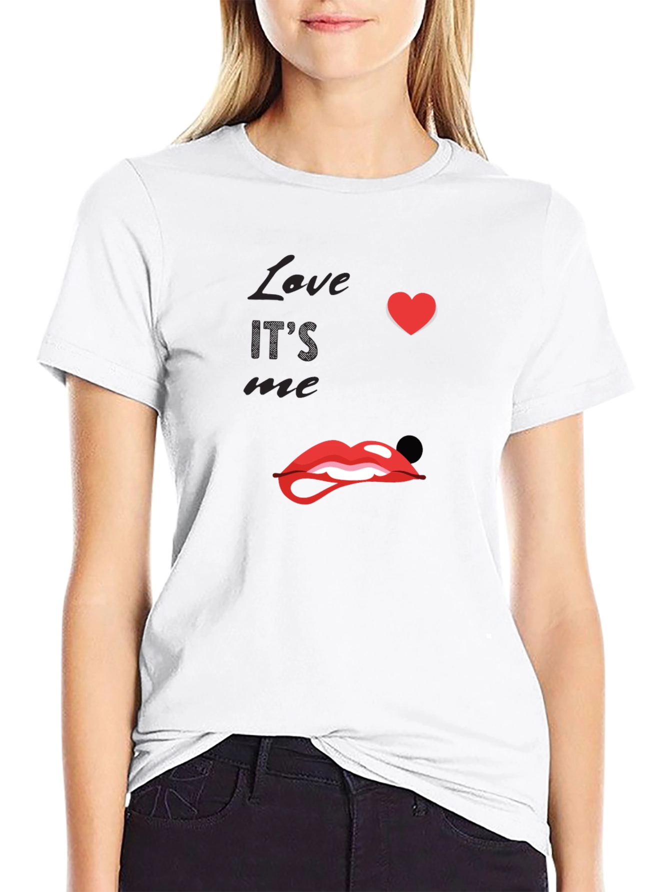 Black Love Lips Graphic Tee - Stylish Unisex T-Shirt view 9