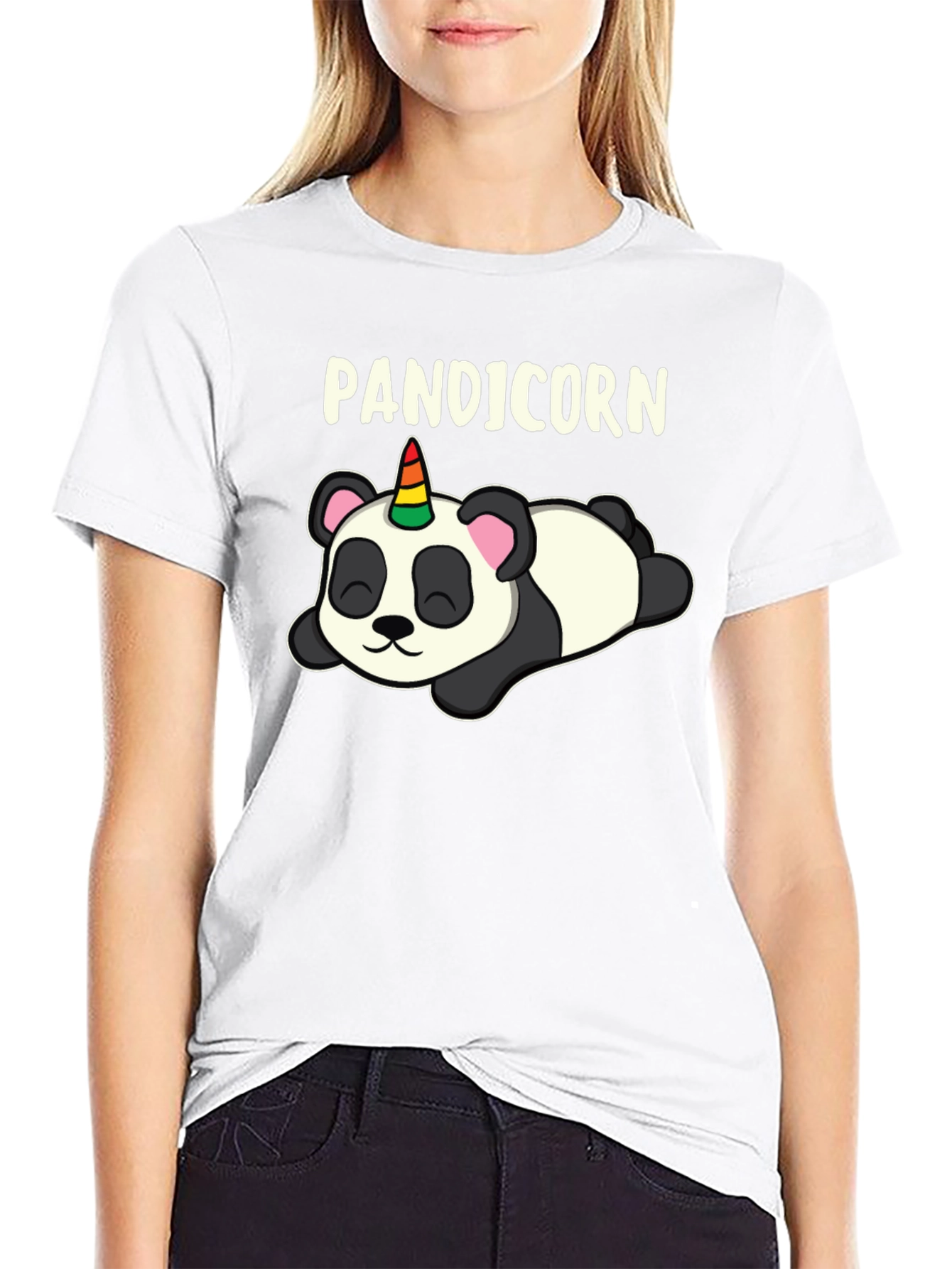 Black Punicorn Panda T-Shirt - Black view 9