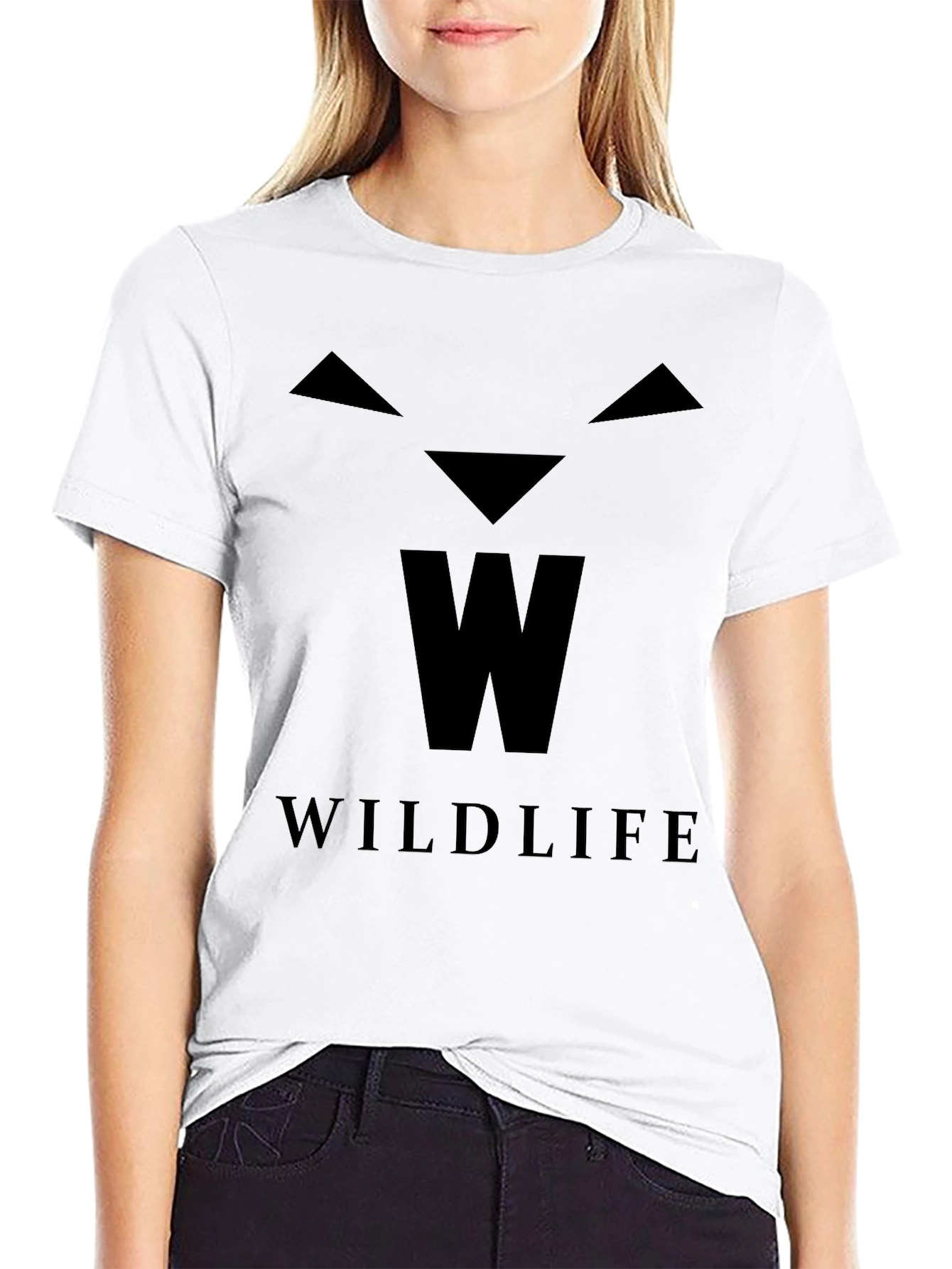 Black Wildlife Graphic Print Black T-Shirt view 9