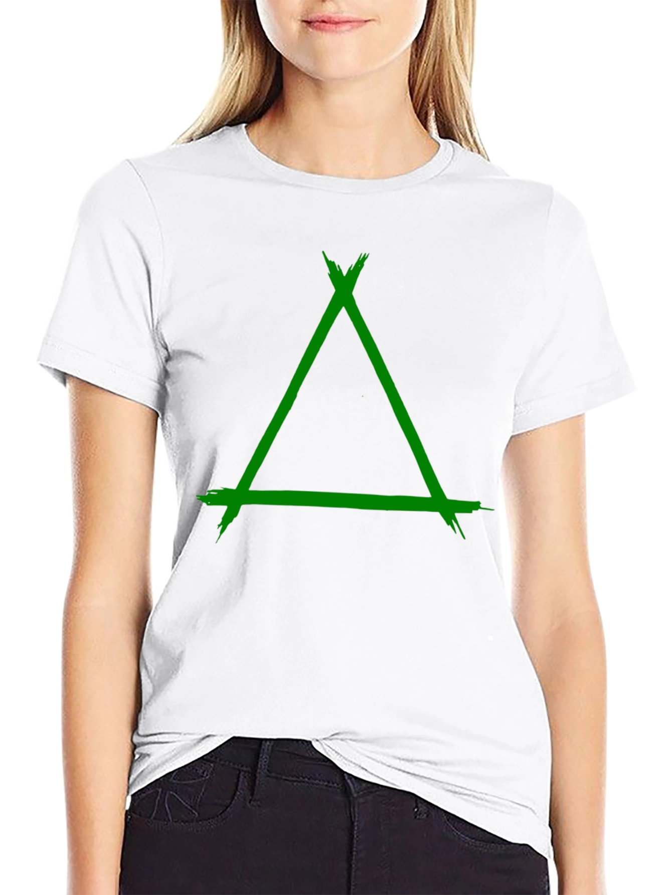 Black Edgy Triangle Graphic Tee - Cool Casual Style view 9