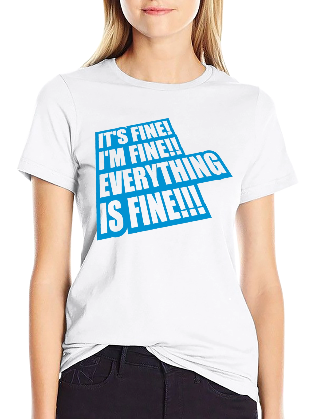Black It's Fine Graphic T-Shirt - Comfort & Style view 9