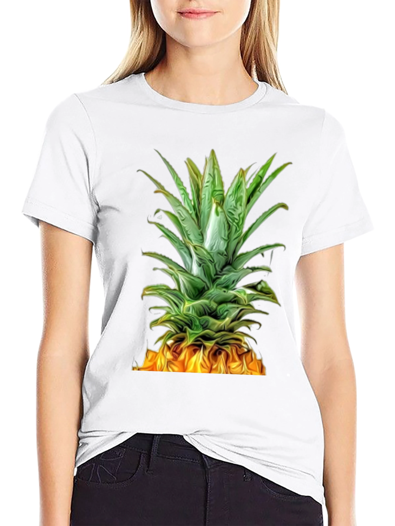 Black Pineapple Graphic Tee - Tropical Summer Style view 9