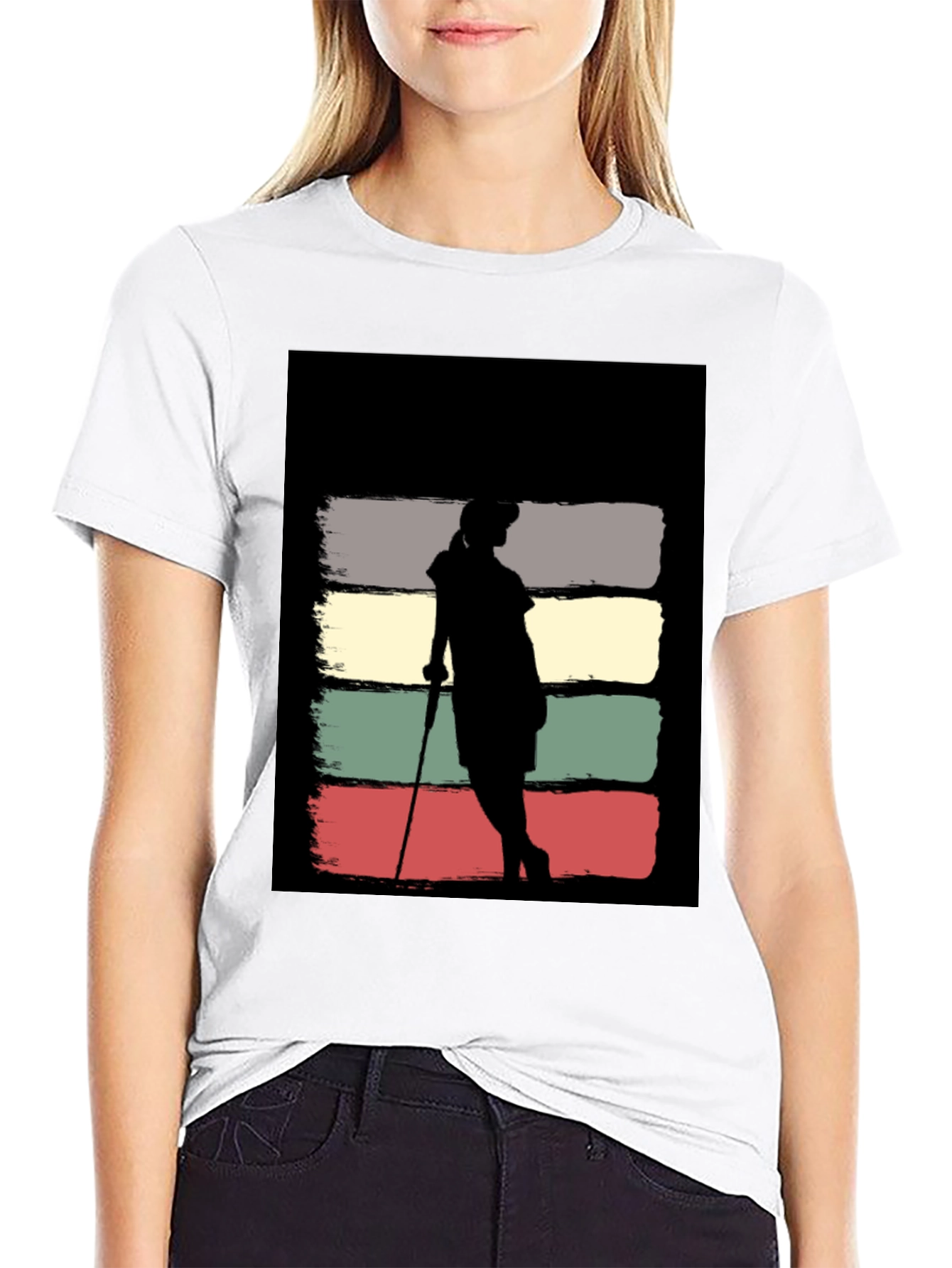 Black Vintage Retro Golfer T-Shirt view 9